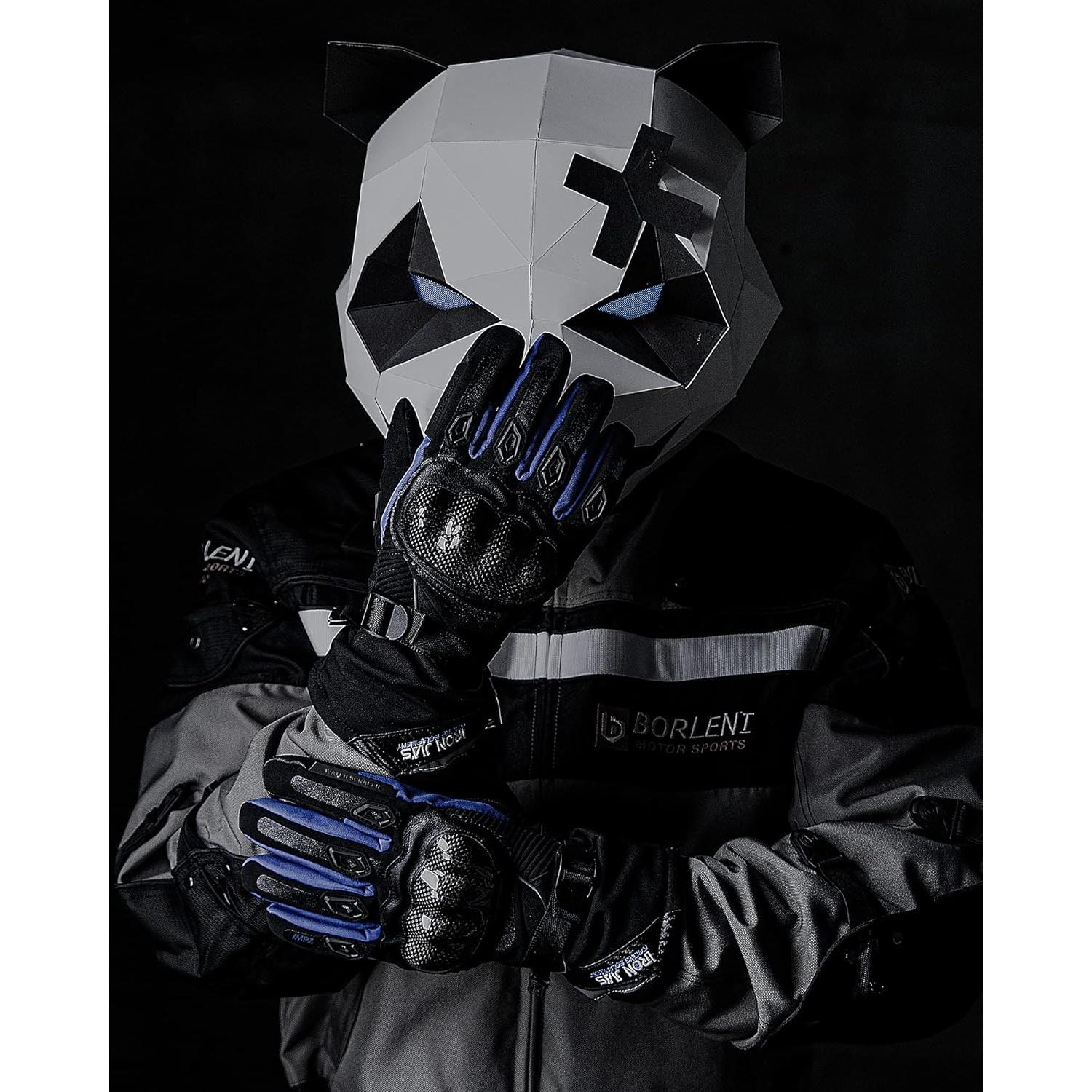 Guantes de Motocicleta BORLENI Impermeables Azul X-Large