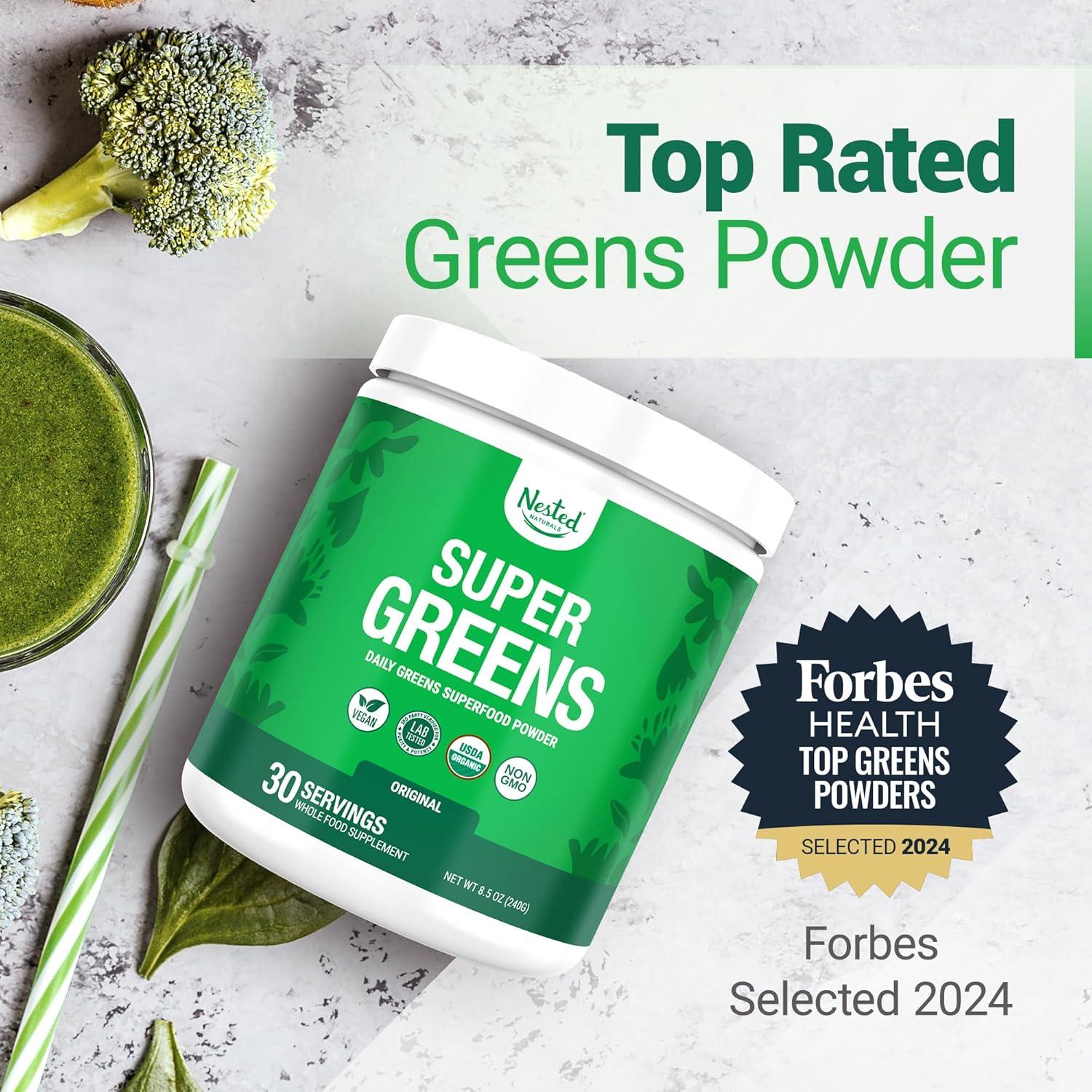 Polvo de Superalimentos Nested Naturals Super Greens 30 Porciones