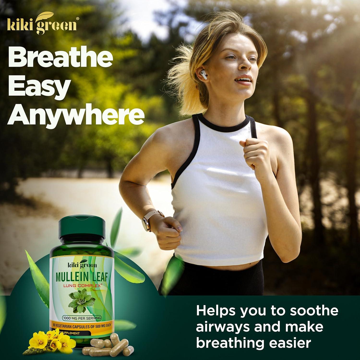 KIKI Green Extracto de Hoja de Mullein 1000mg - 90 Cápsulas Veganas