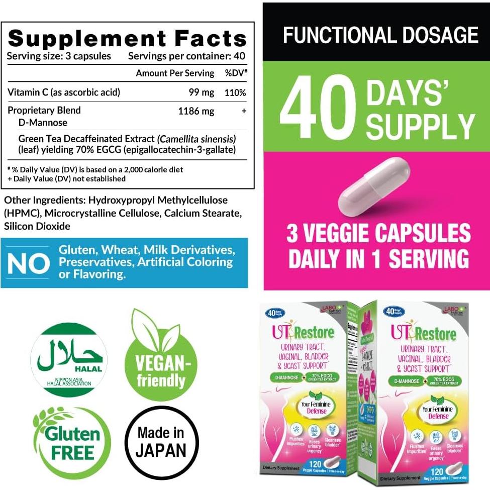 Suplemento UTRestore LABO Nutrition D-Mannose 40 Cápsulas