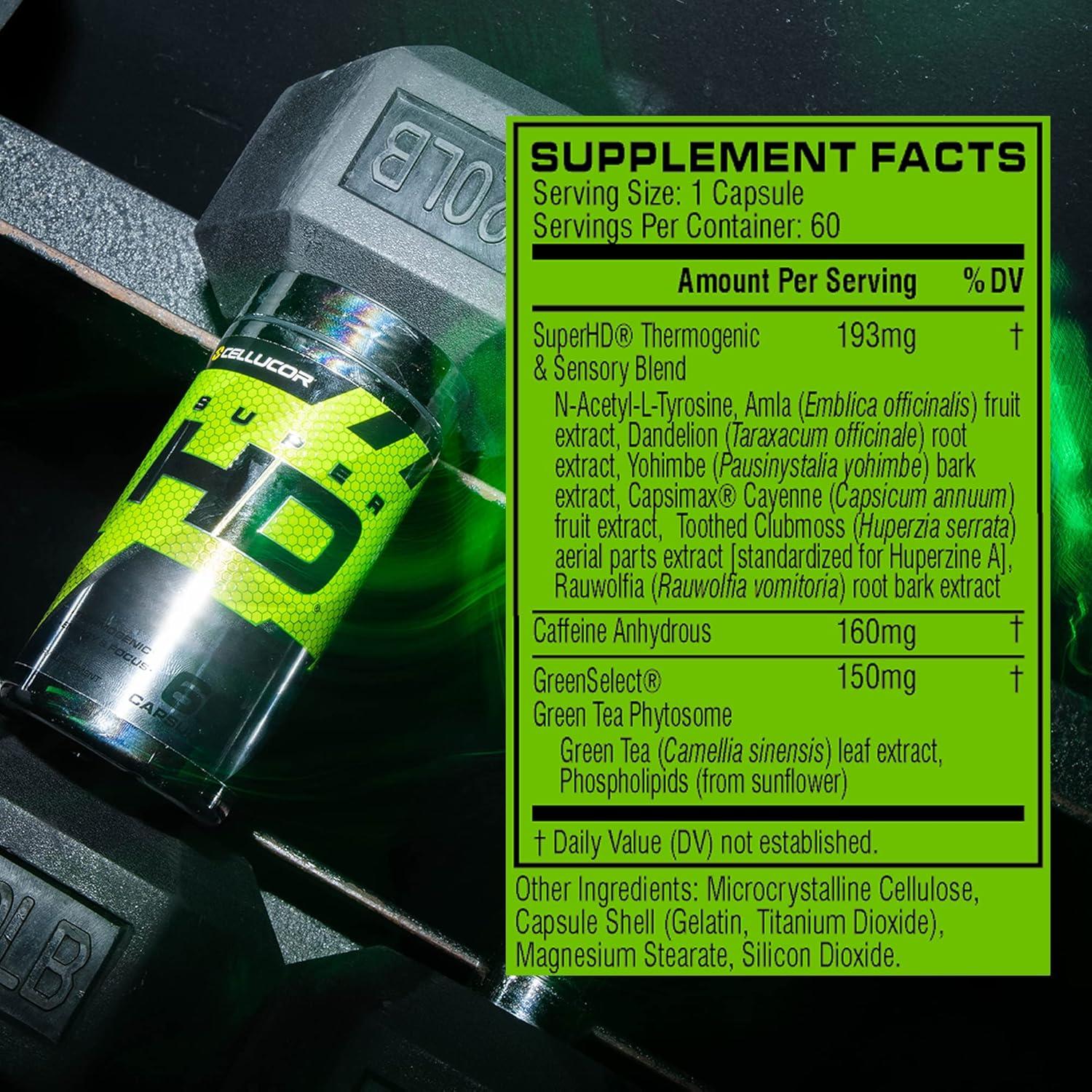 Cellucor SuperHD Termogénico Quemador de Grasa 60 Cápsulas