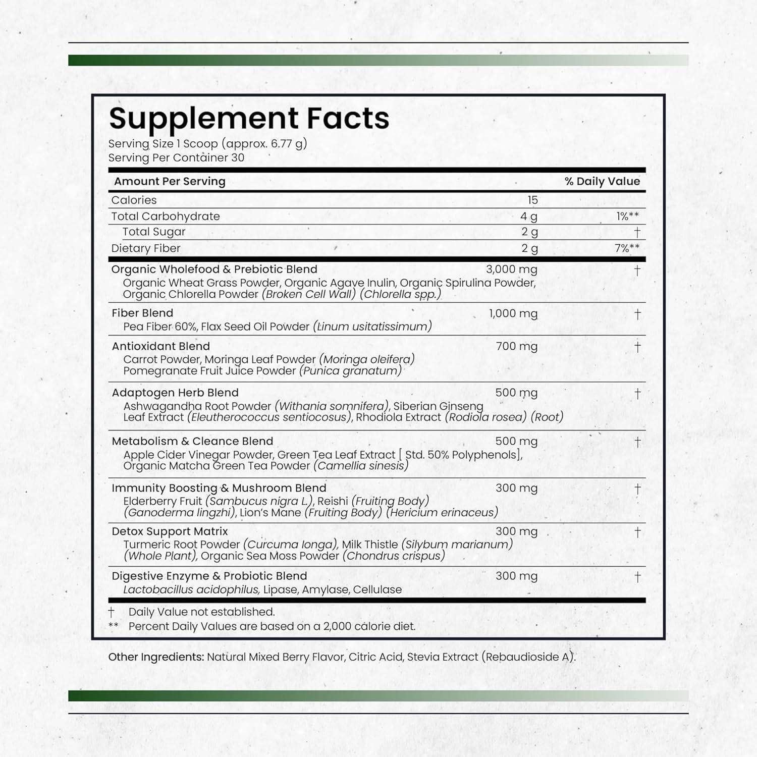 Polvo de Super Verdes Orgánicos Mezcla Pura 200g - Sabor Matcha