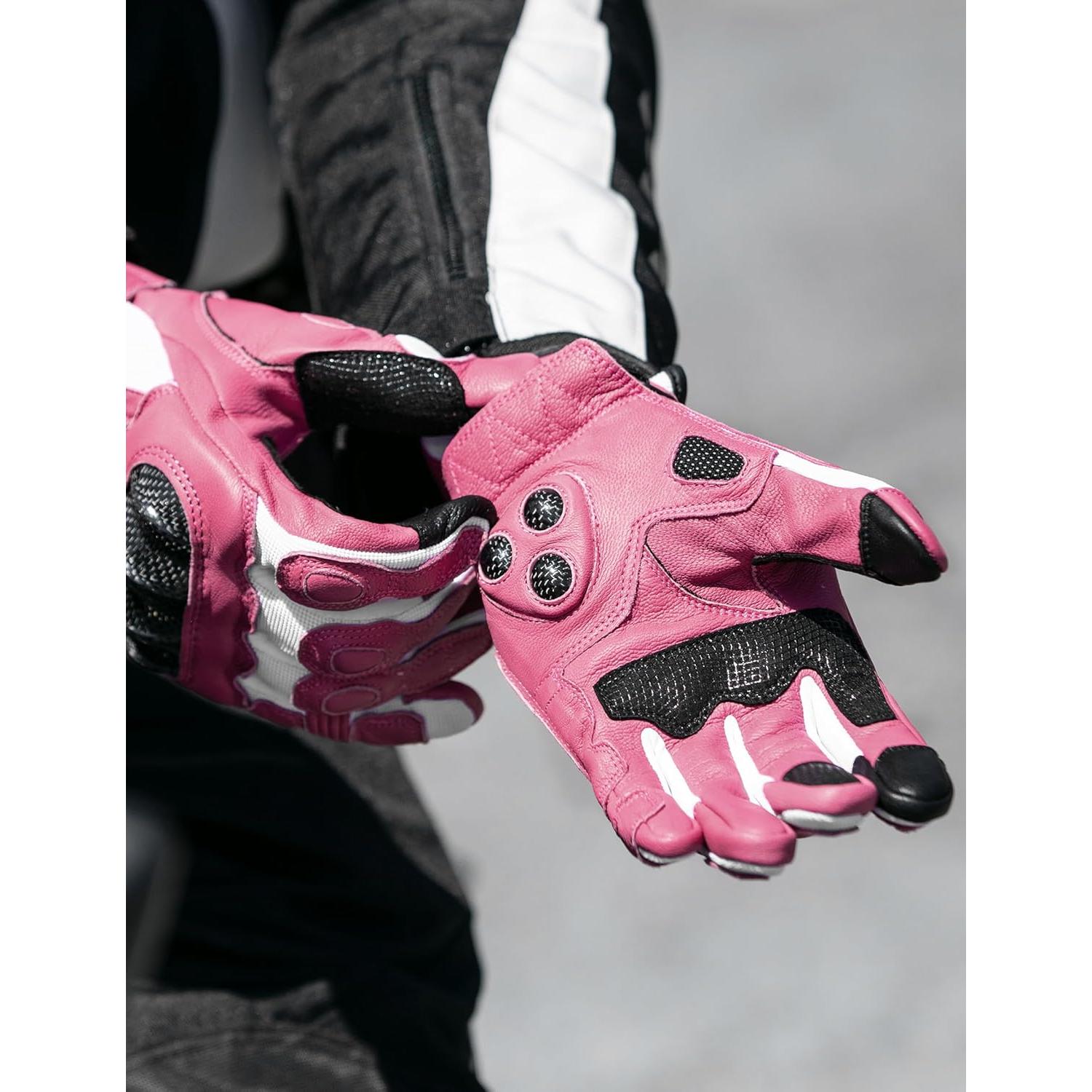 Guantes de motocicleta INBIKE Rosa Mediano con nudillos duros