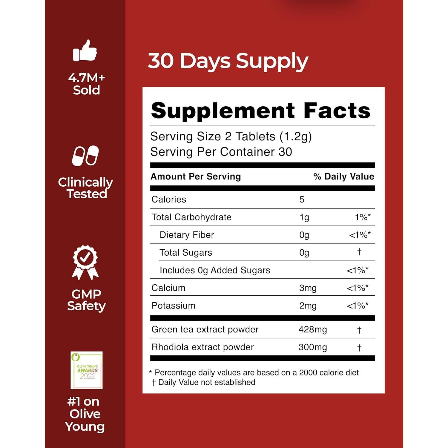 Corte de Coleología Foodology - 60 Tabletas, 30 Días, Té Verde