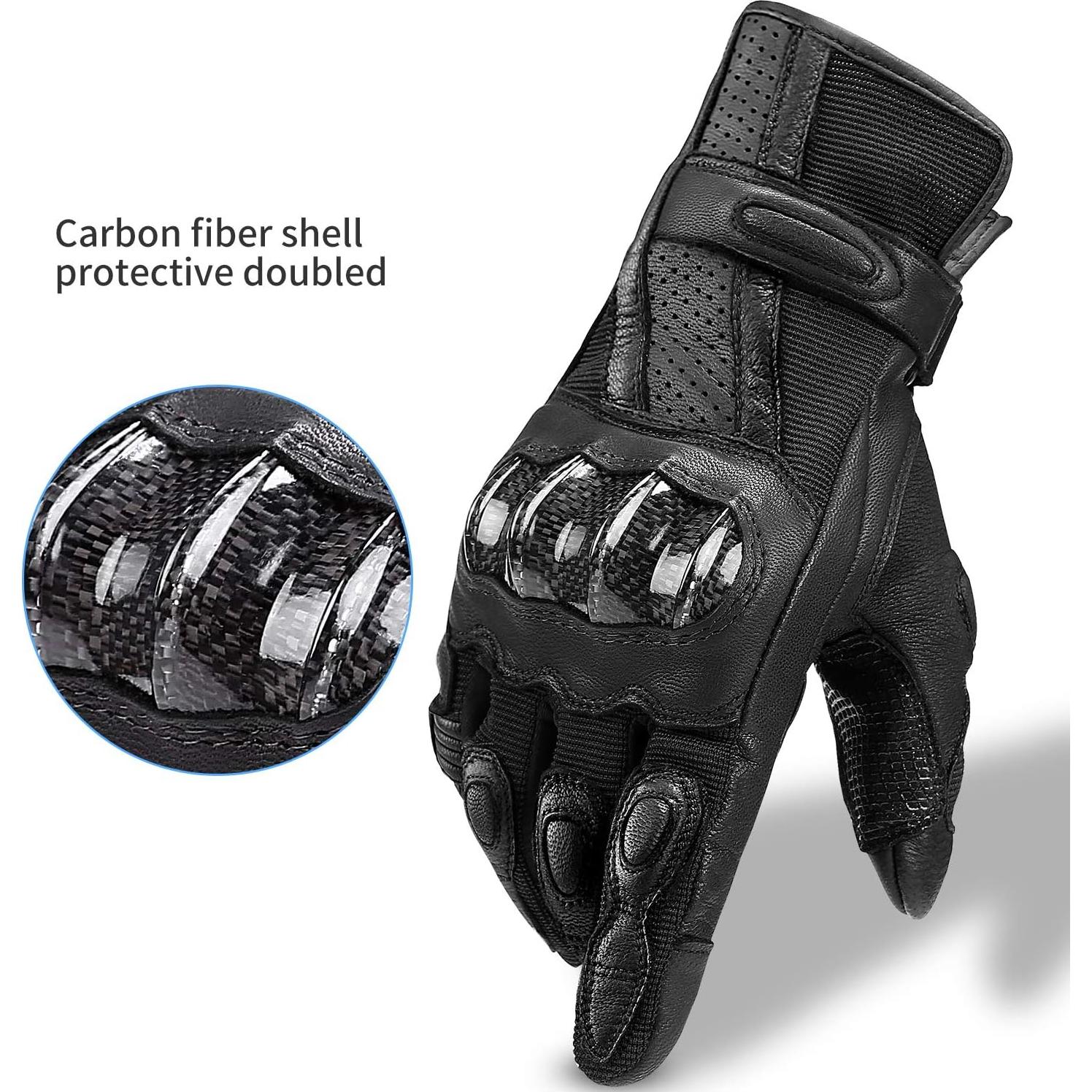 Guantes de motocicleta INBIKE de cuero con nudillos duros