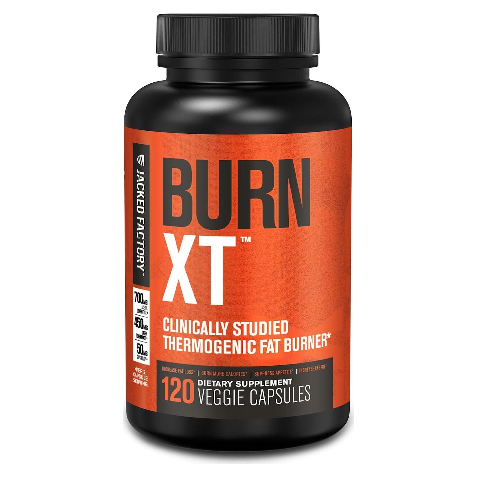 Suplemento Burn-XT Jacked Factory 120 Pastillas Pérdida de Grasa