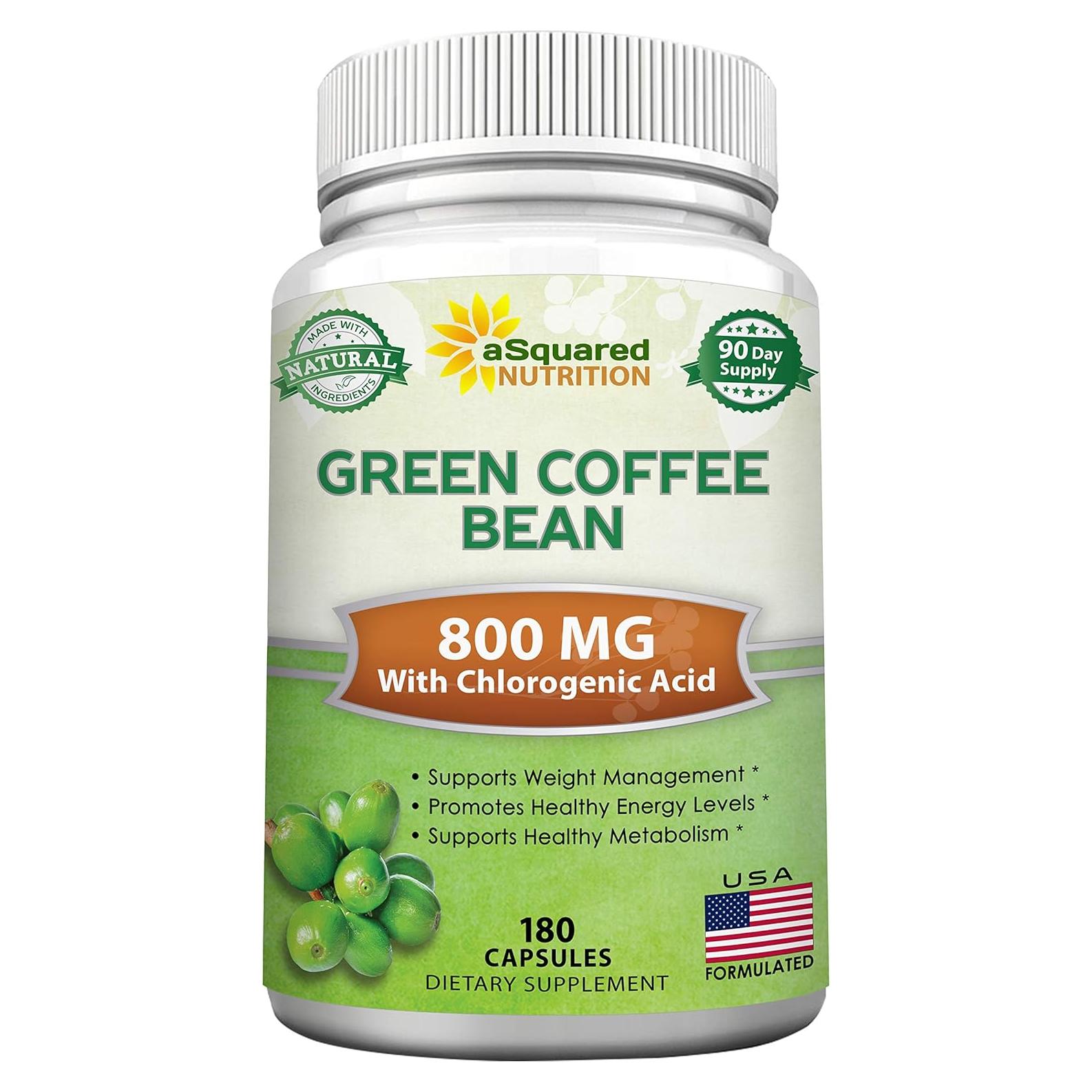 Cápsulas de Café Verde aSquared Nutrition 180 Unidades 800mg