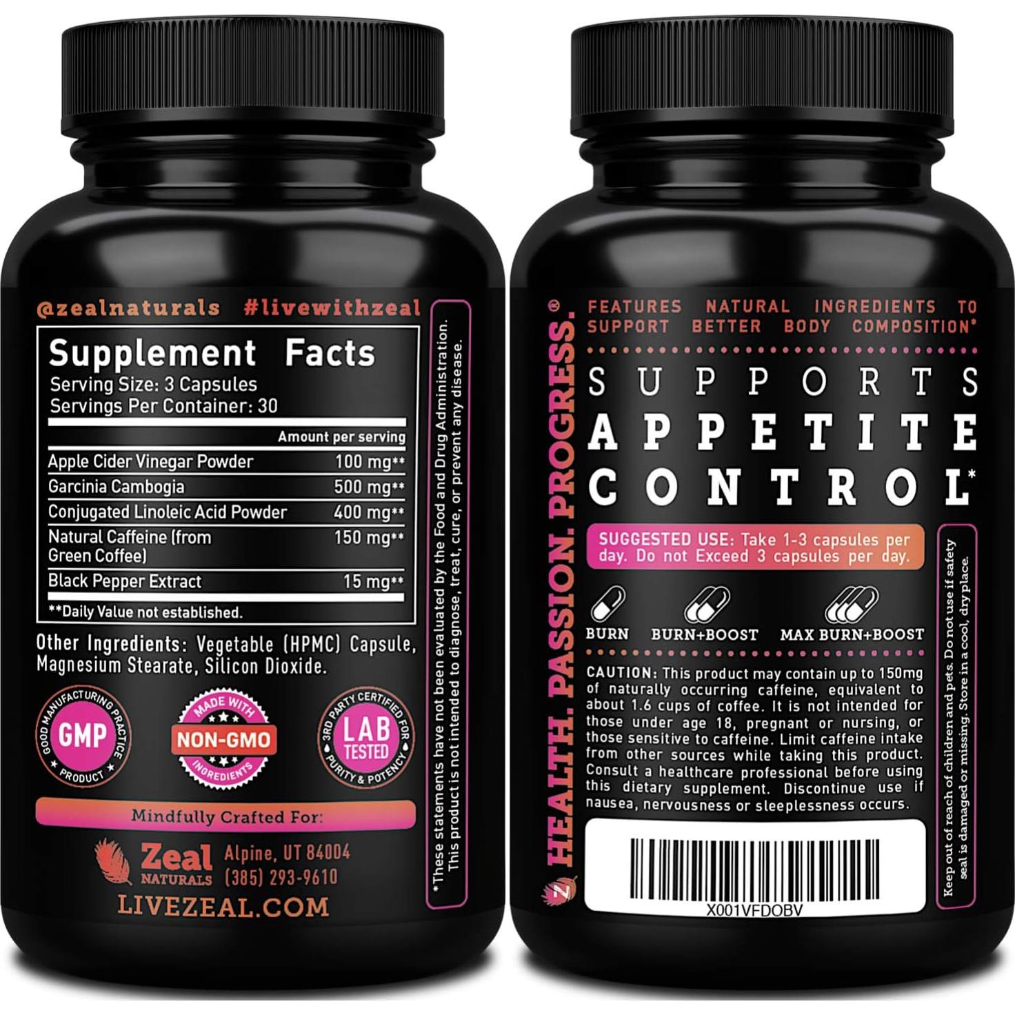 Píldoras de Vinagre de Sidra de Manzana Zeal Naturals 100 mg