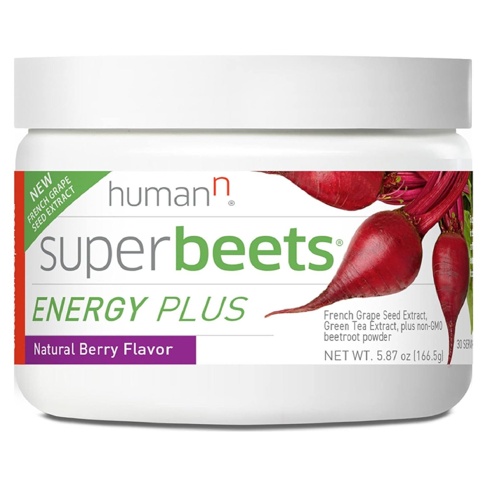 HumanN SuperBeets Energía Plus 166.5g - Polvo de Remolacha y Té Verde