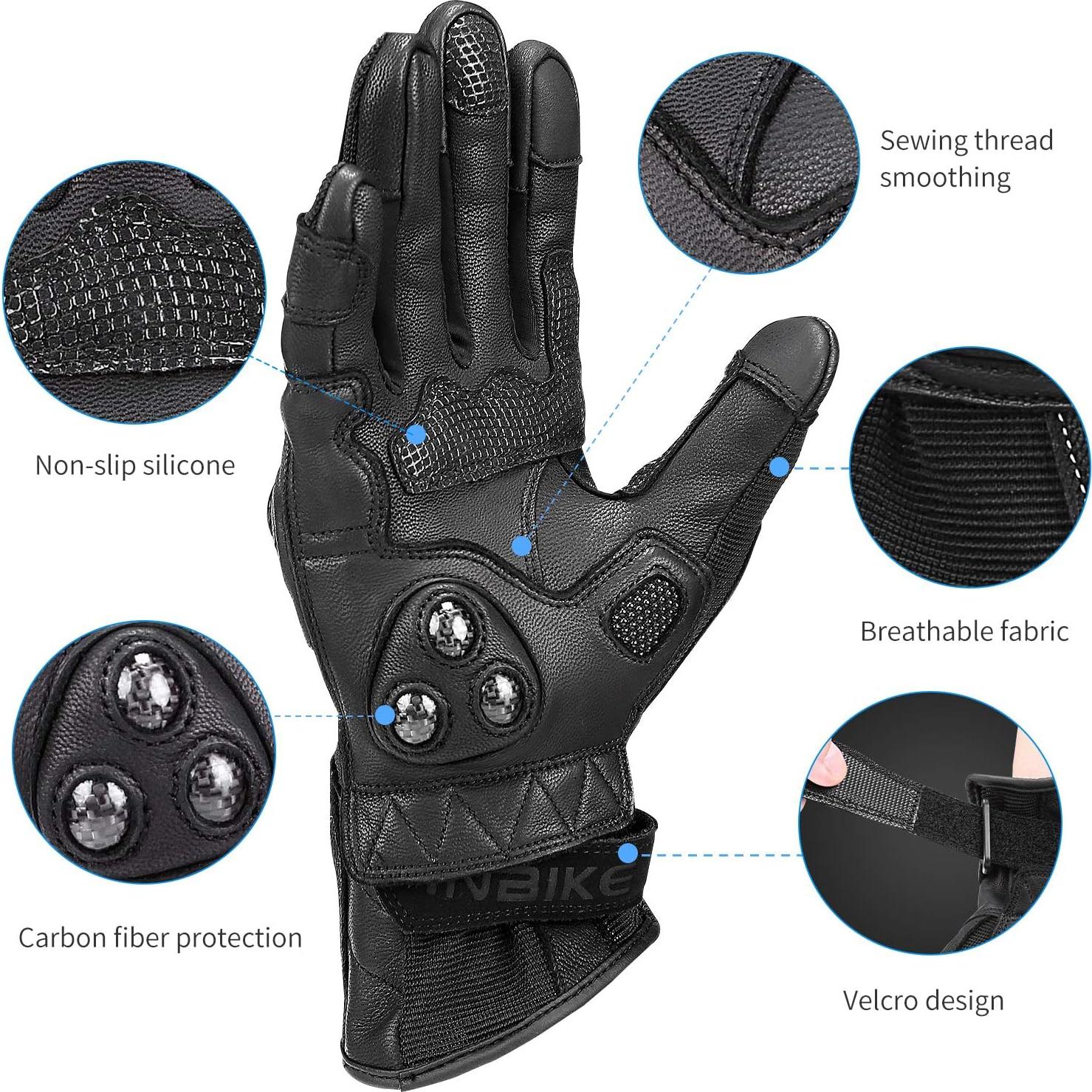 Guantes de Moto INBIKE de Cuero con Pantalla Táctil XX-Large