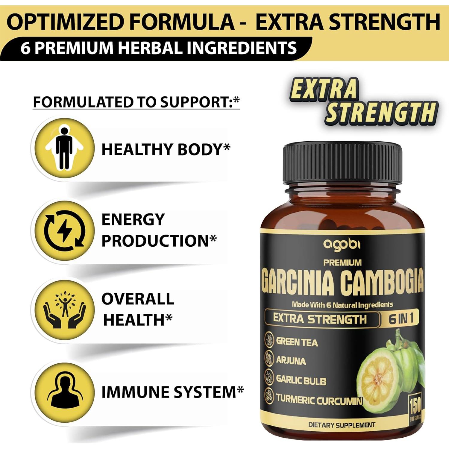 Cápsulas Garcinia Cambogia Agobi 150 Veganas 5 Meses