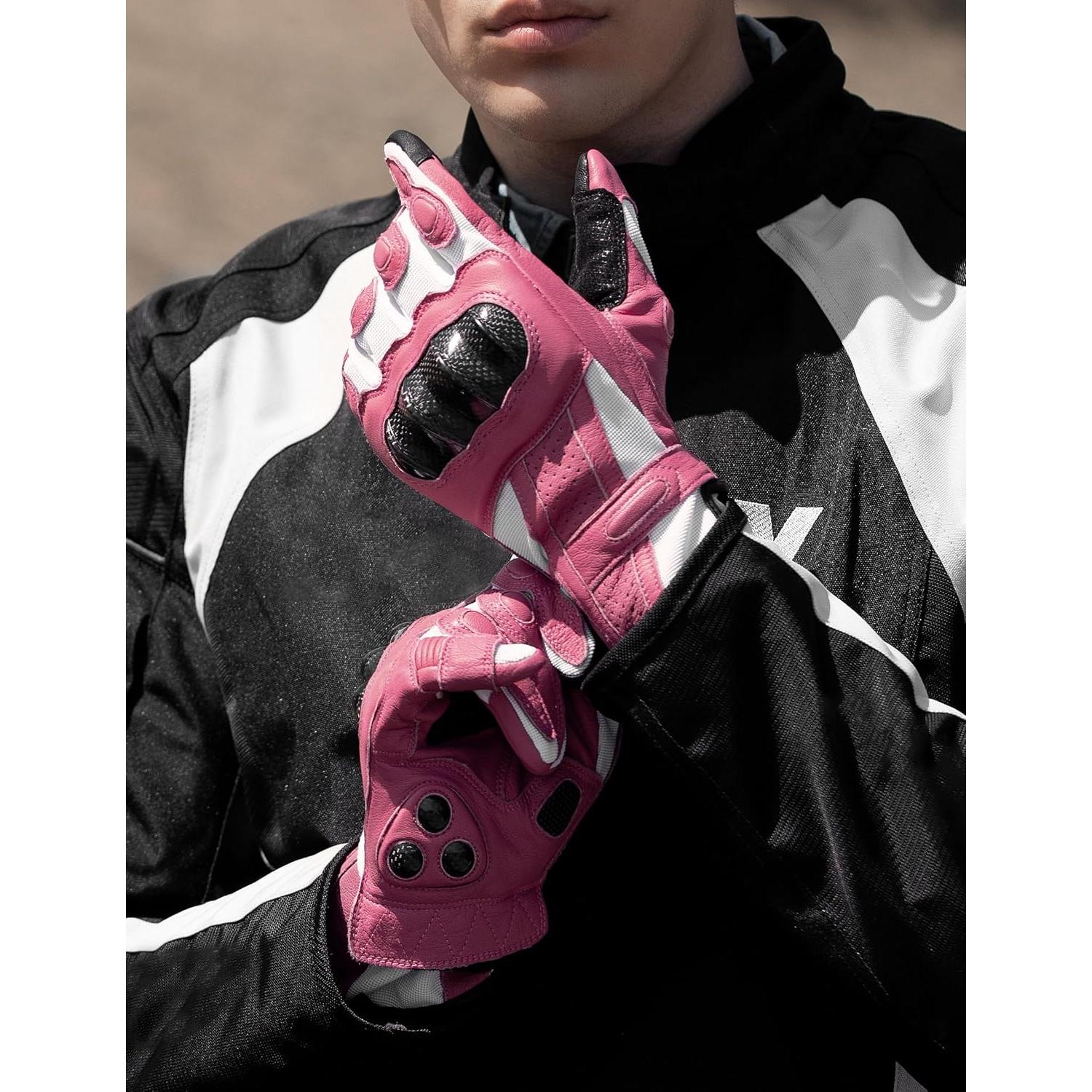 Guantes de motocicleta INBIKE rosa X-Large con protección