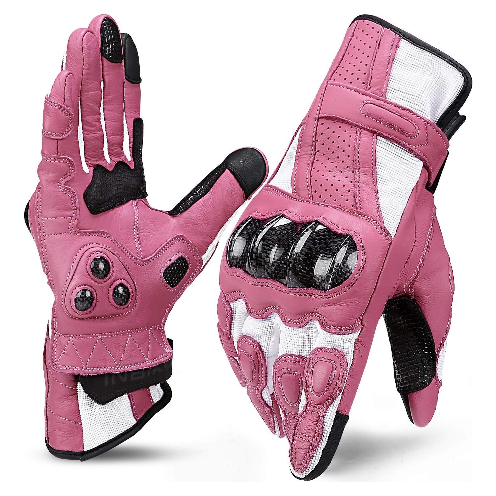 Guantes de motocicleta INBIKE con nudillos duros rosa pequeño