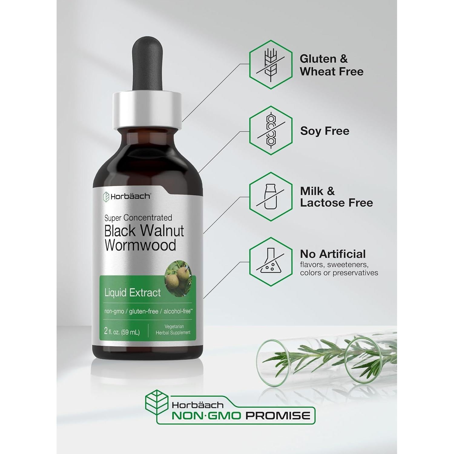 Extracto Líquido de Ajenjo y Nuez Negra Horbaach 60 ml Sin Alcohol