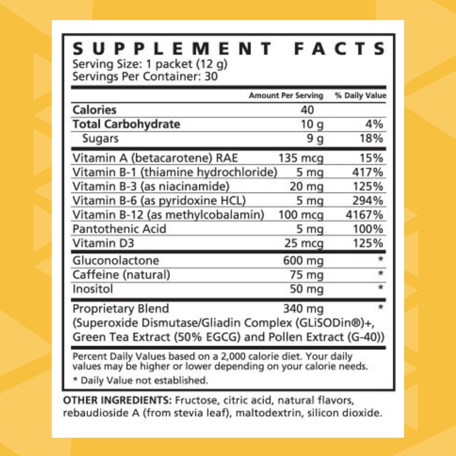 Suplemento Energético Youngevity ProJoba Pollen Burst Naranja 30 Paquetes