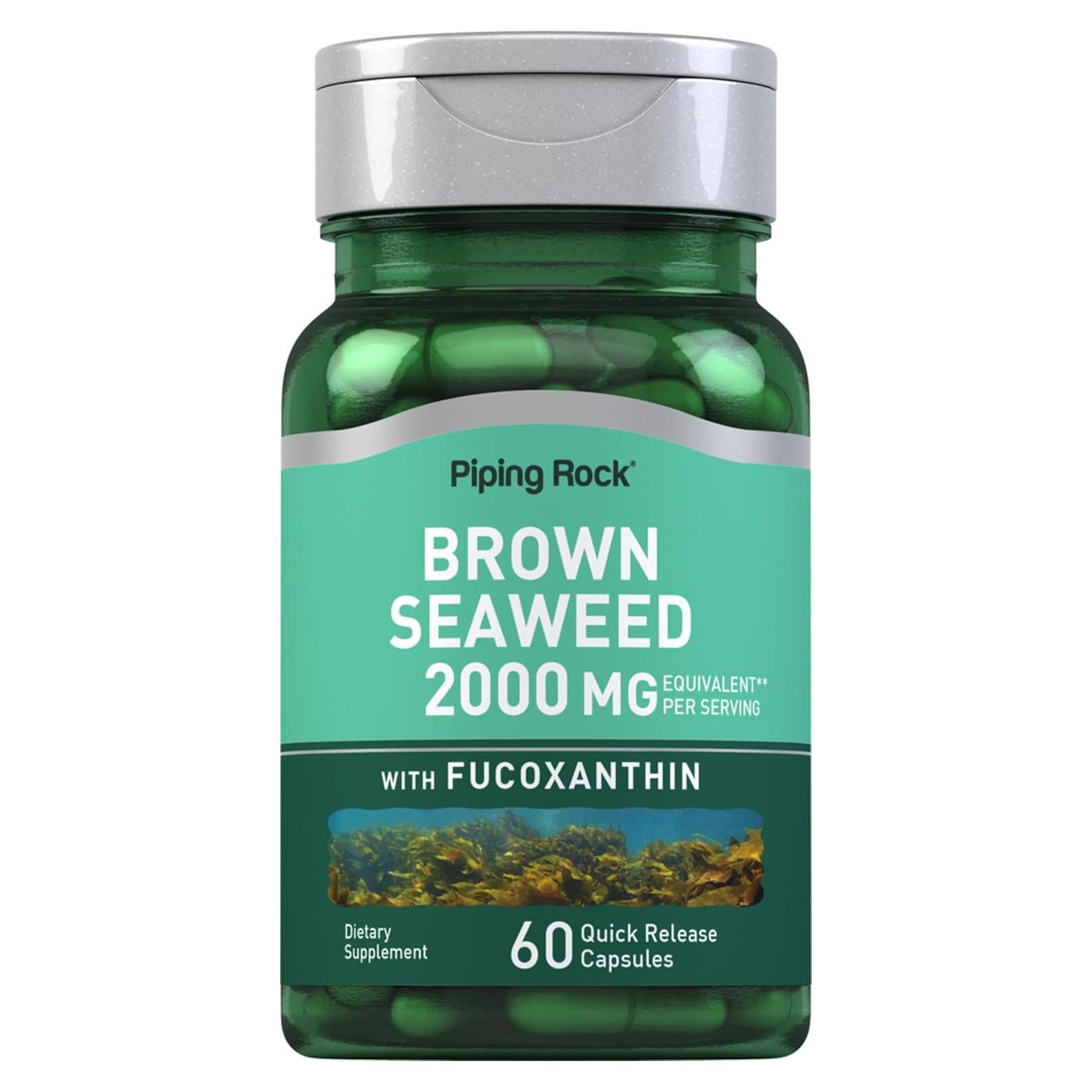 Cápsulas de Algas Marinas Marrones Piping Rock 2000mg - 60 Unidades