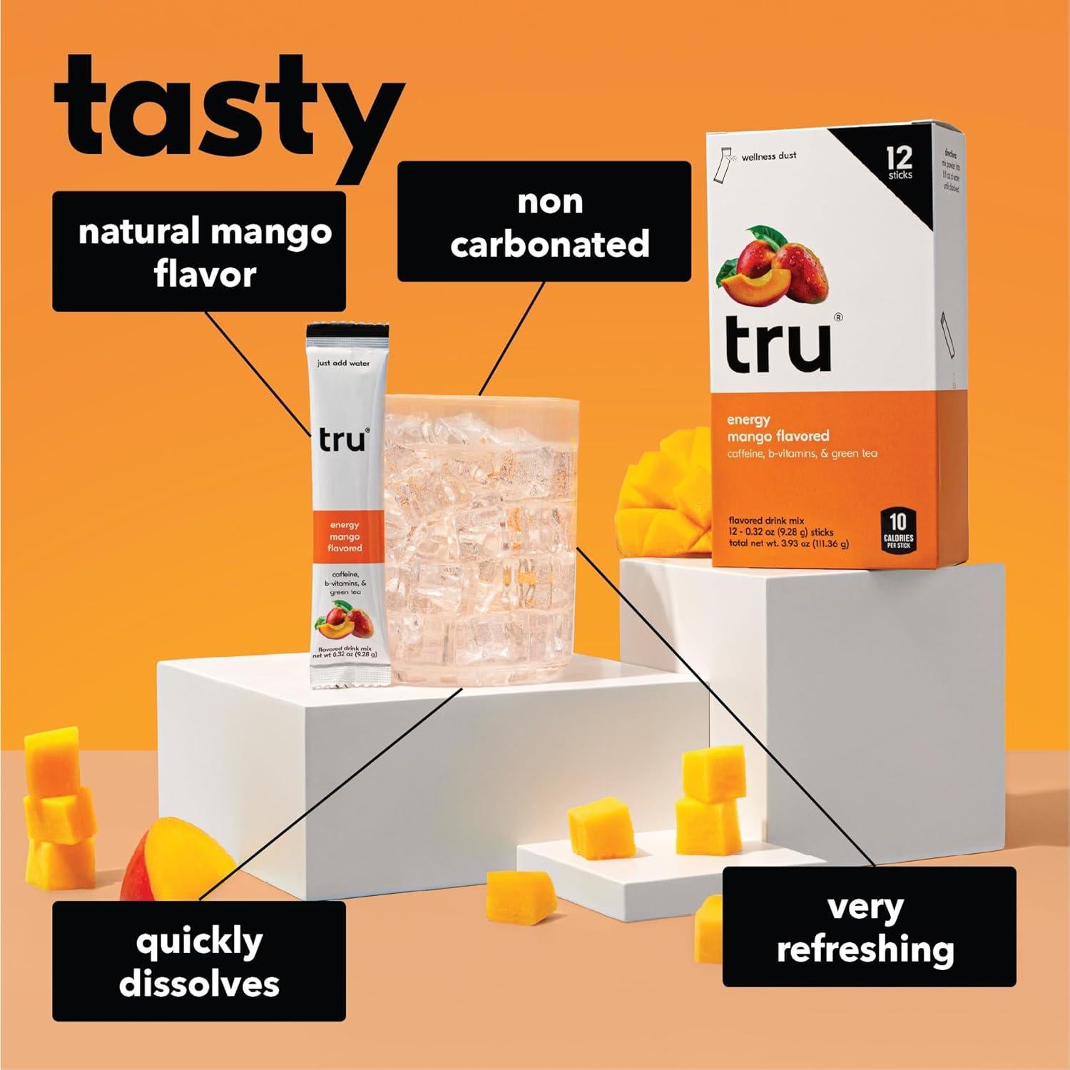 Suplemento Energético Tru Energy Mango - 12 Paquetes