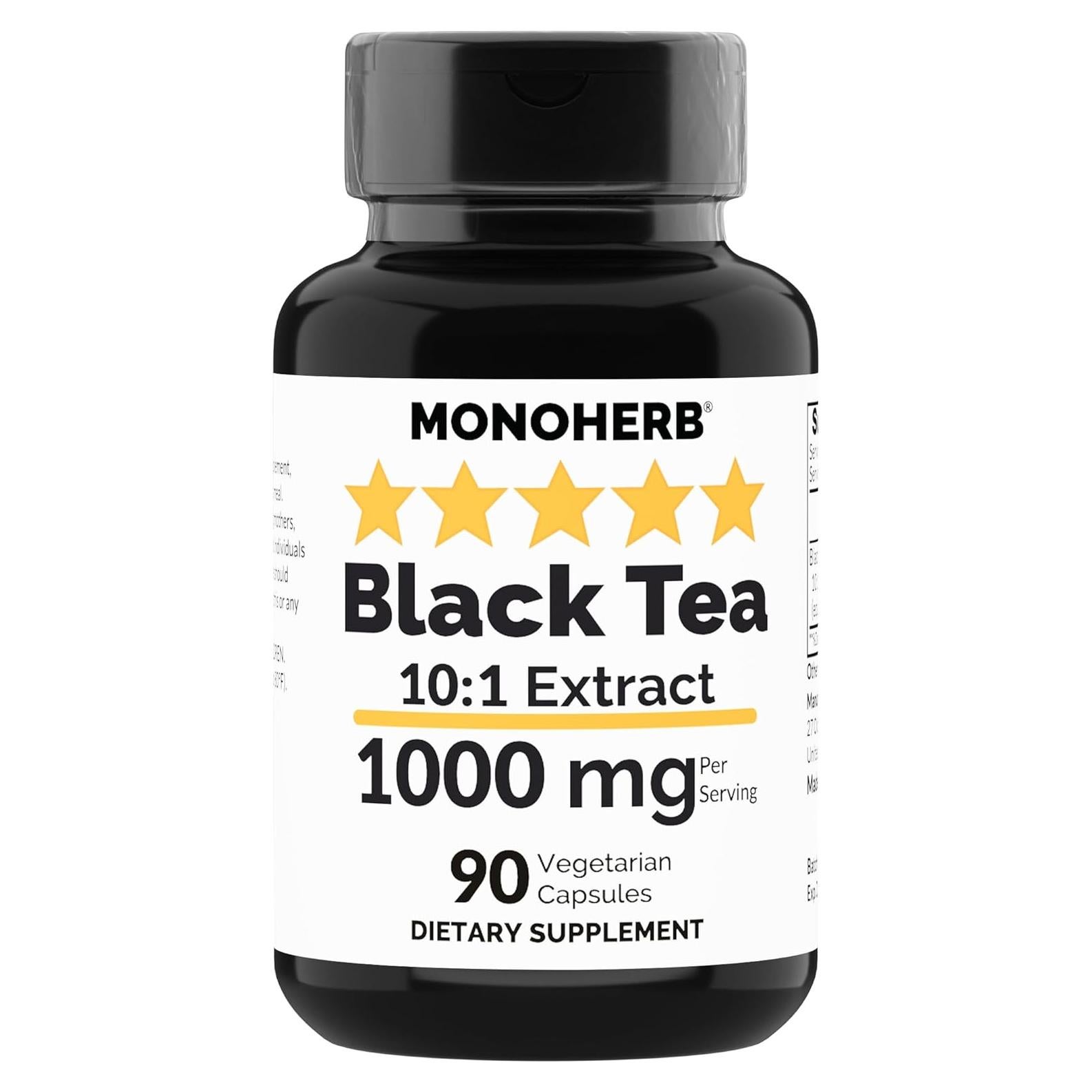 Extracto de Té Negro 1000 mg Monoherb - 90 Cápsulas Vegetarianas