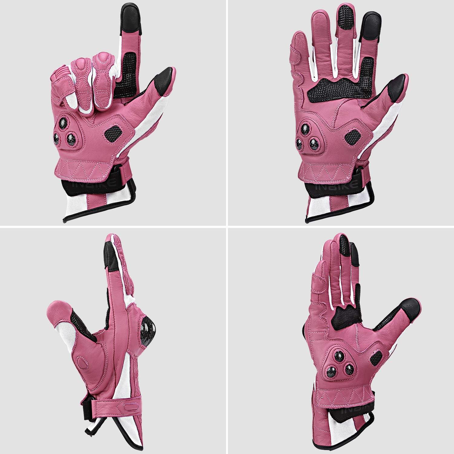 Guantes de motocicleta INBIKE Rosa XX-Large con protección