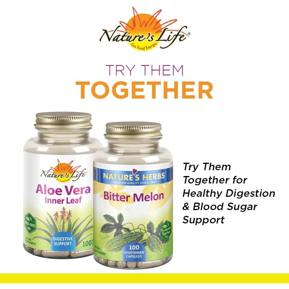 Aloe Vera Hoja Interna Nature's Life 100 Cápsulas Veganas