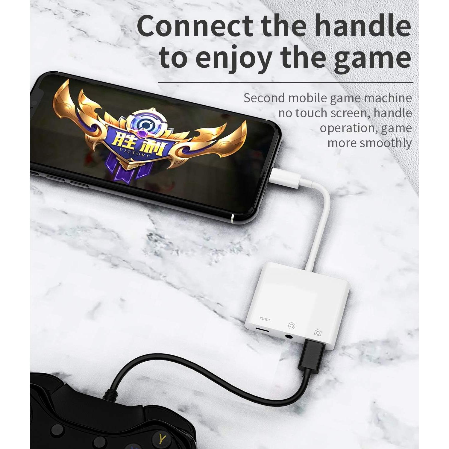 Adaptador de Auriculares Apple Lightning a 3.5mm y USB OTG