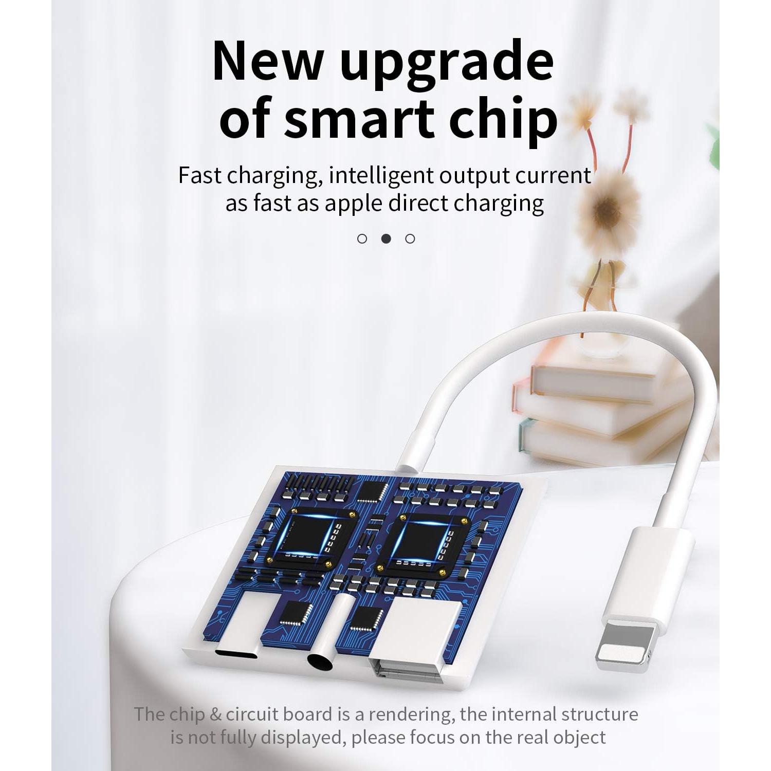 Adaptador de Auriculares Apple Lightning a 3.5mm y USB OTG