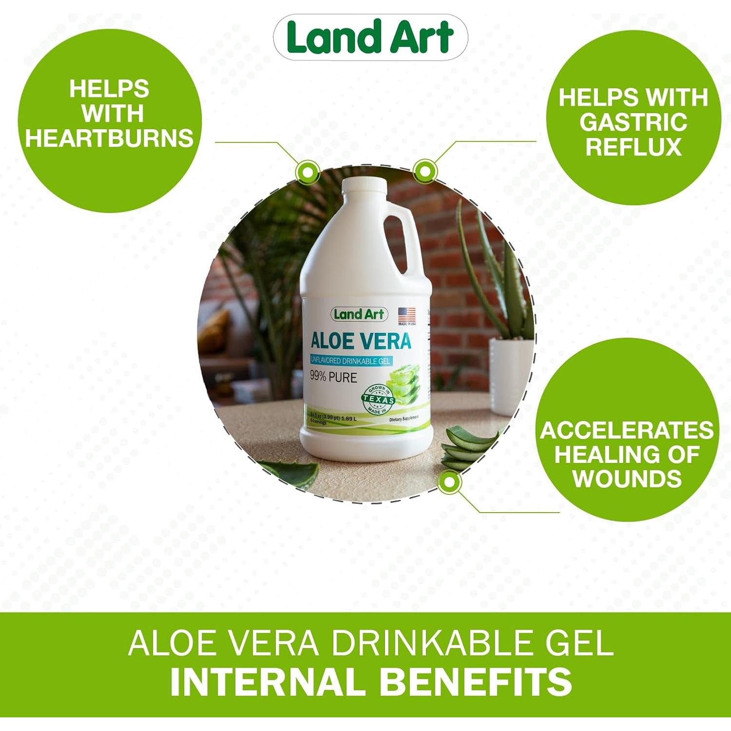 Gel de Aloe Vera Orgánico Land Art 1.89 L - Alivio Acidez