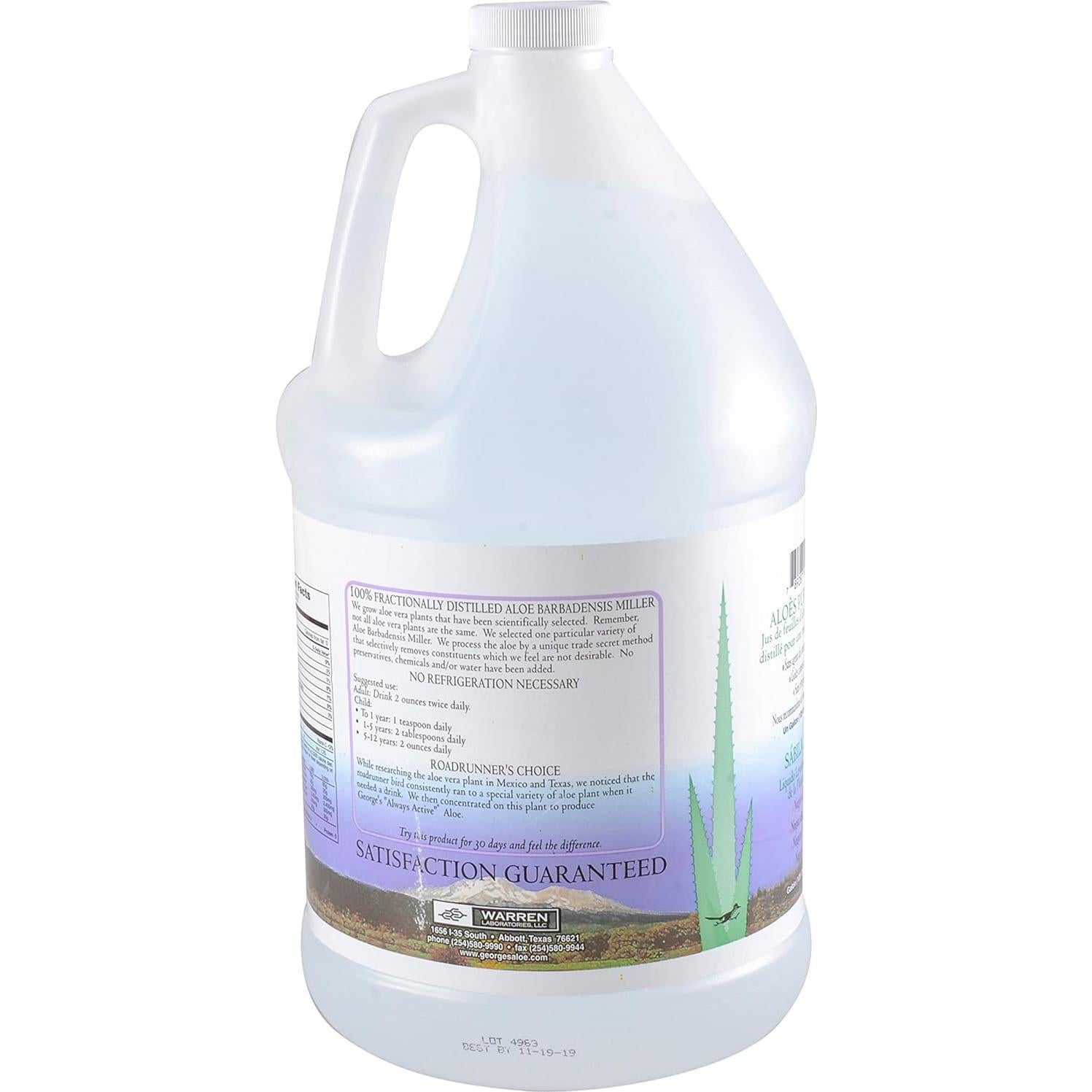 Suplemento Líquido de Aloe Vera George 3.78 L Sin Aditivos