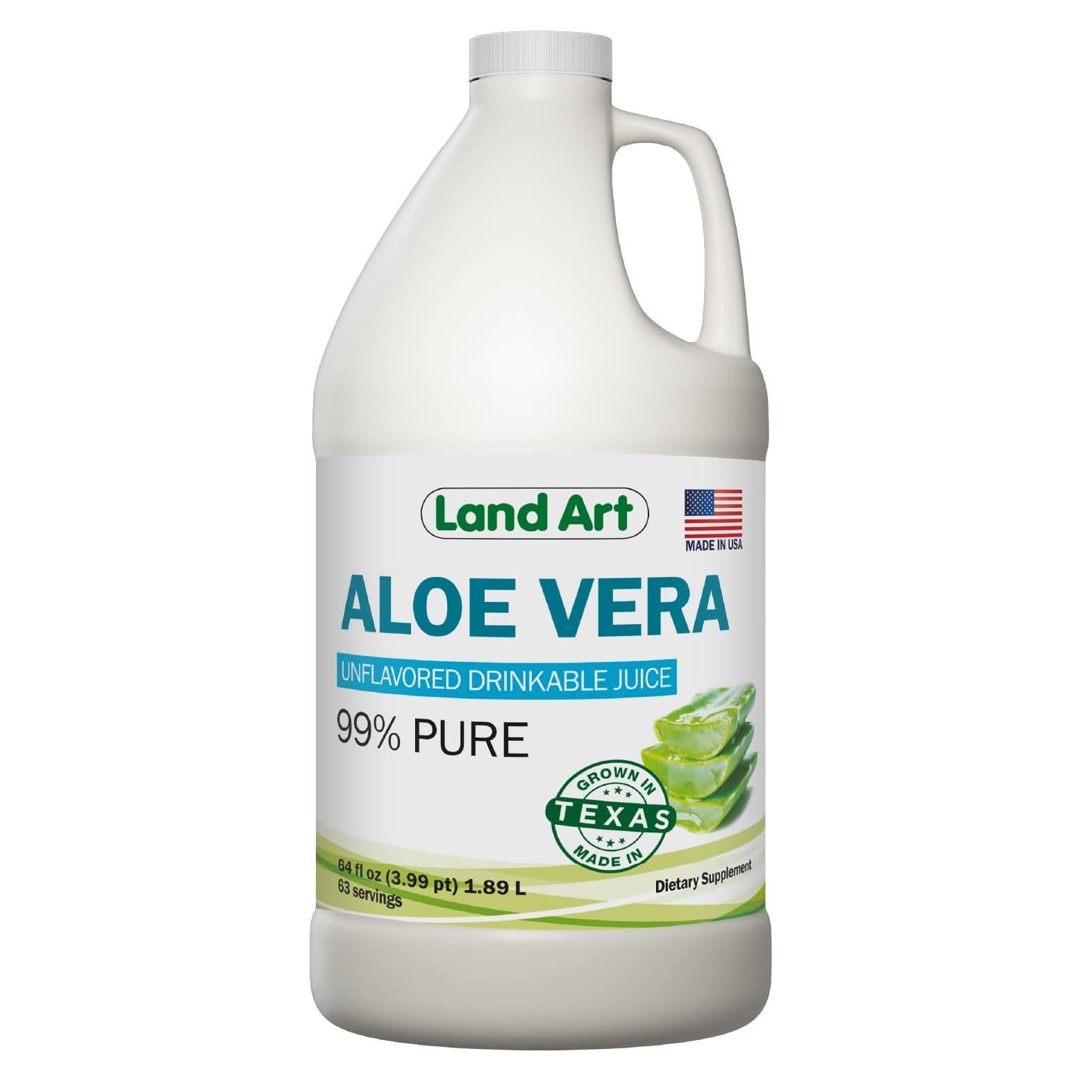 Jugo de Aloe Vera Puro Land Art 1.89 L Orgánico Sin Sabor