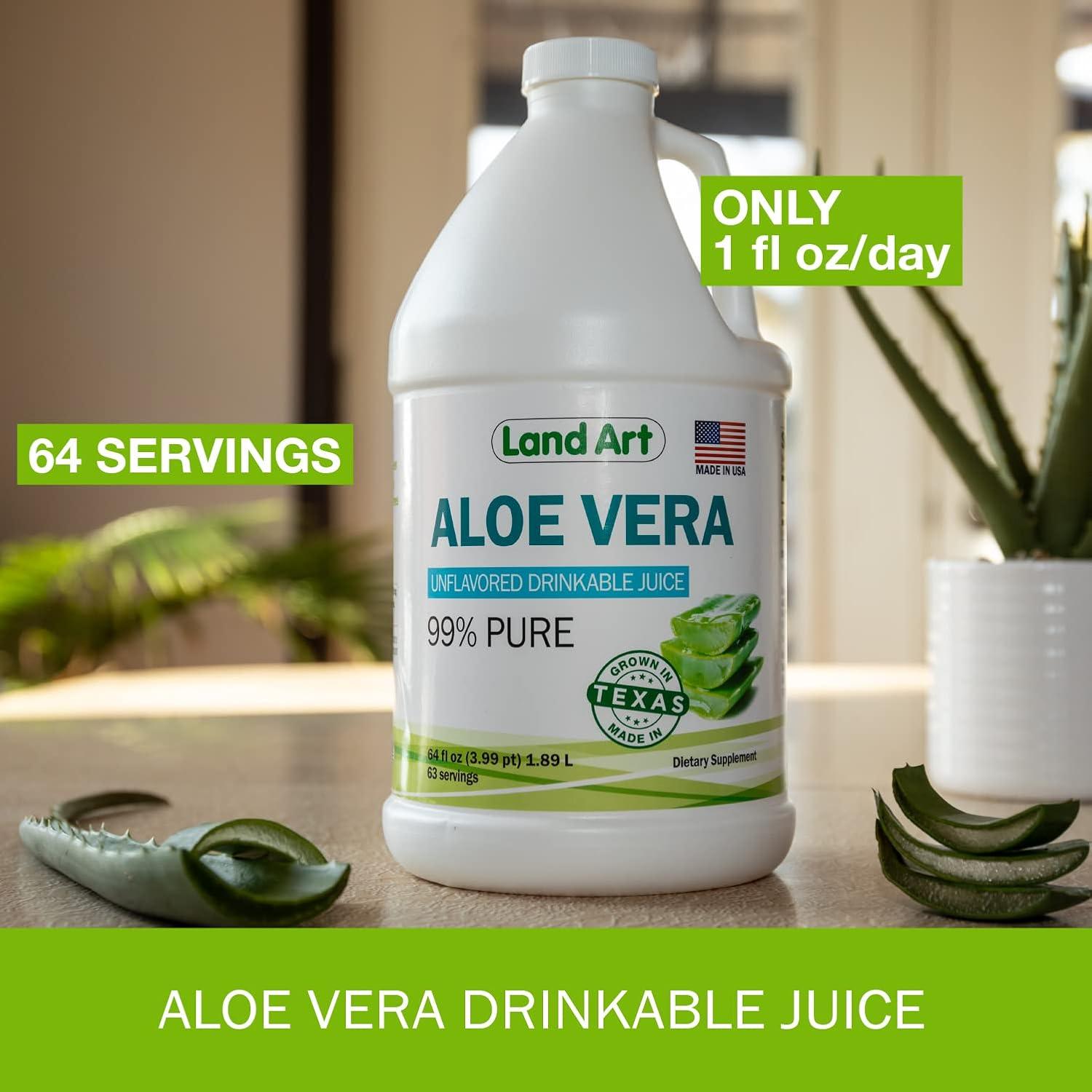 Jugo de Aloe Vera Puro Land Art 1.89 L Orgánico Sin Sabor