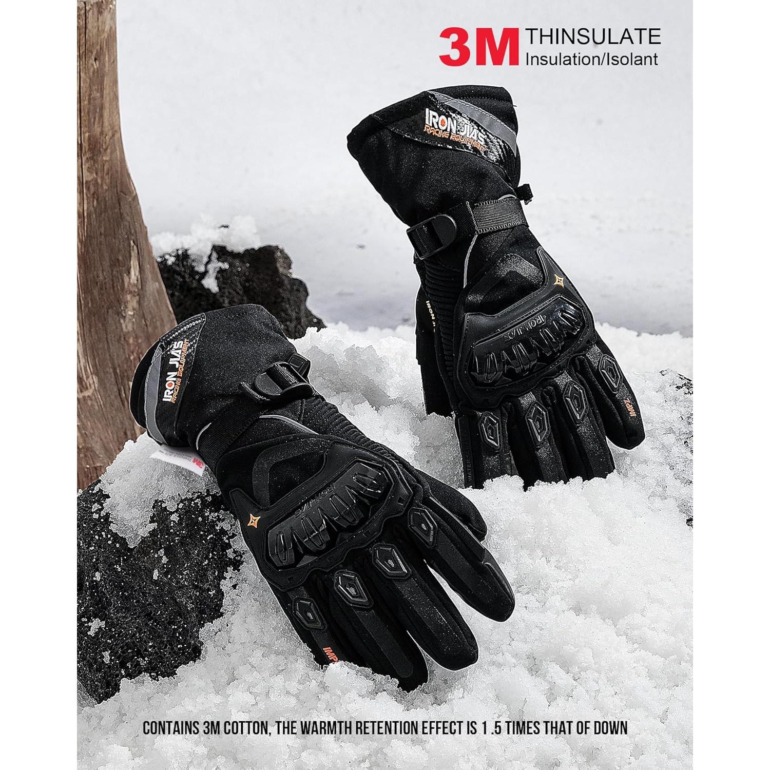 Guantes de Moto Invierno IRON JIA'S Táctiles Impermeables M