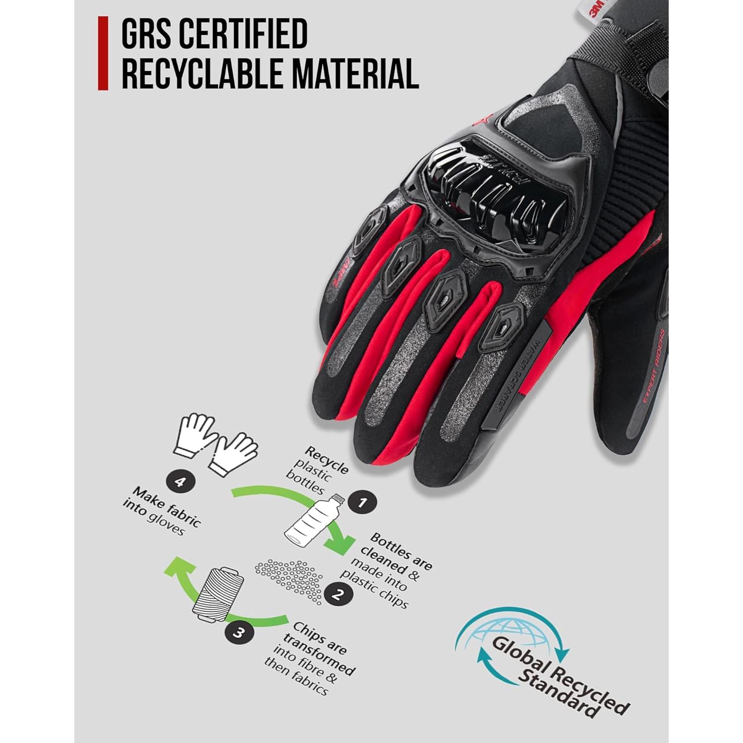 Guantes de Motocicleta IRON JIA'S Invierno Térmicos Impermeables M