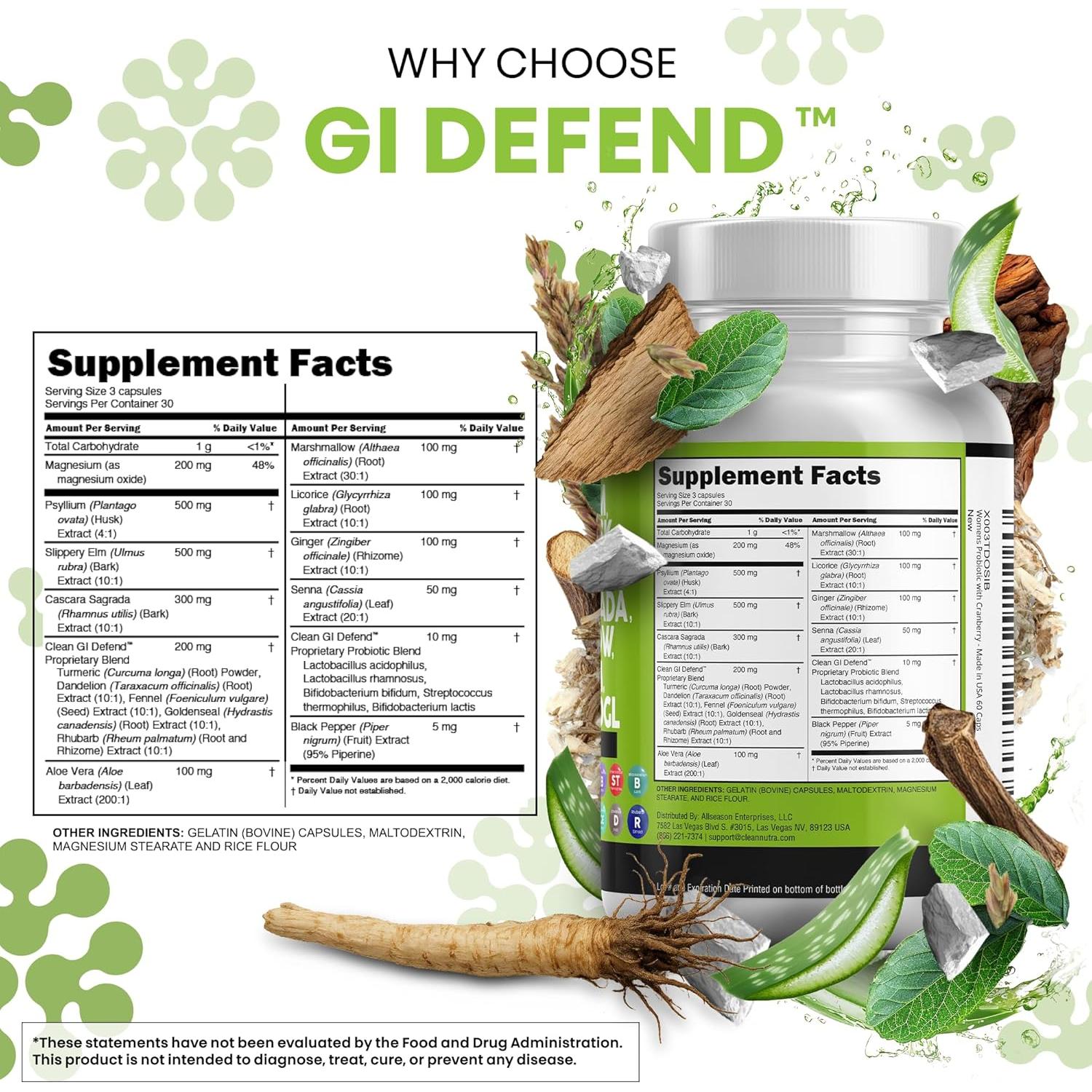 Suplemento Digestivo Clean Nutraceuticals con Probioticos y Aloe Vera