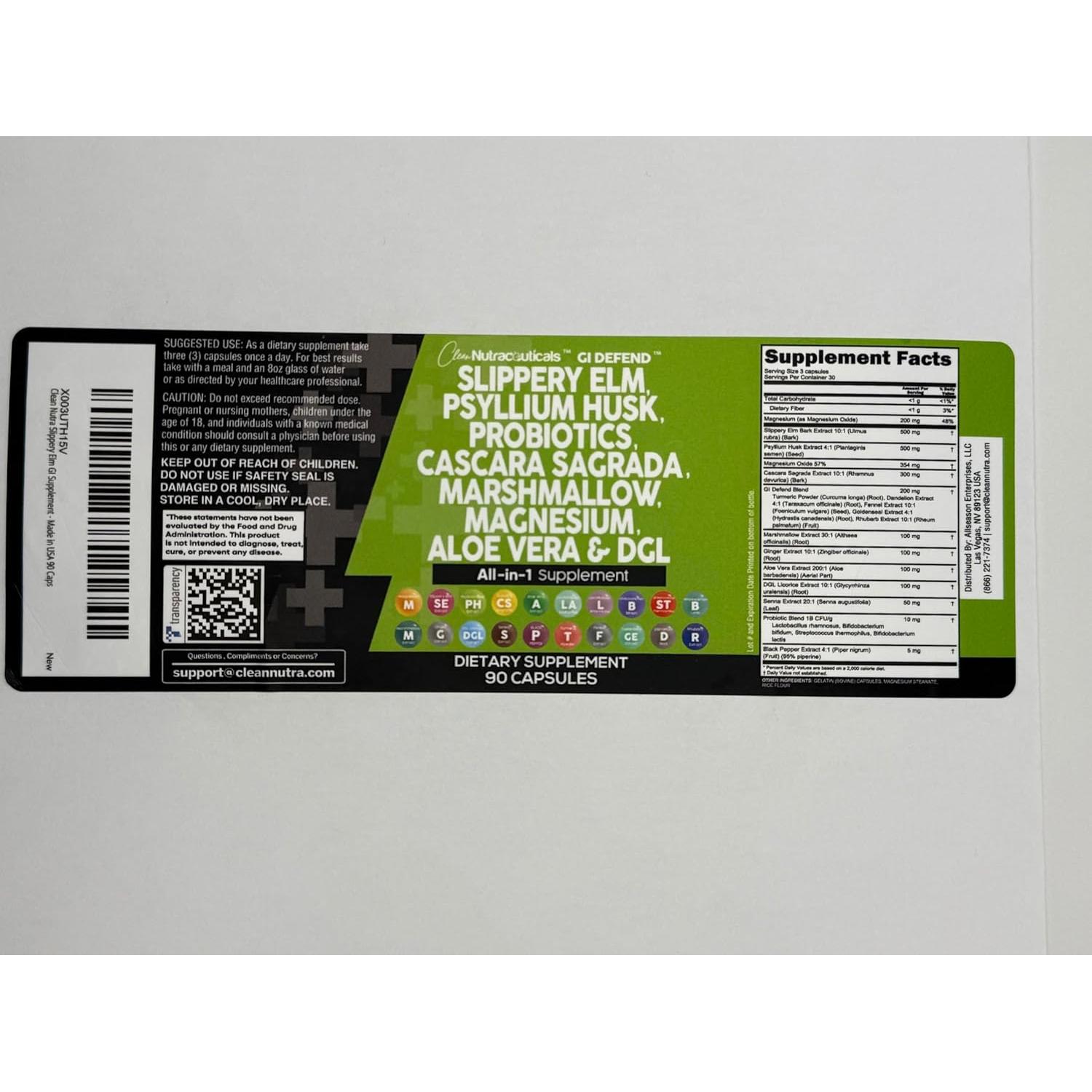 Suplemento Digestivo Clean Nutraceuticals con Probioticos y Aloe Vera