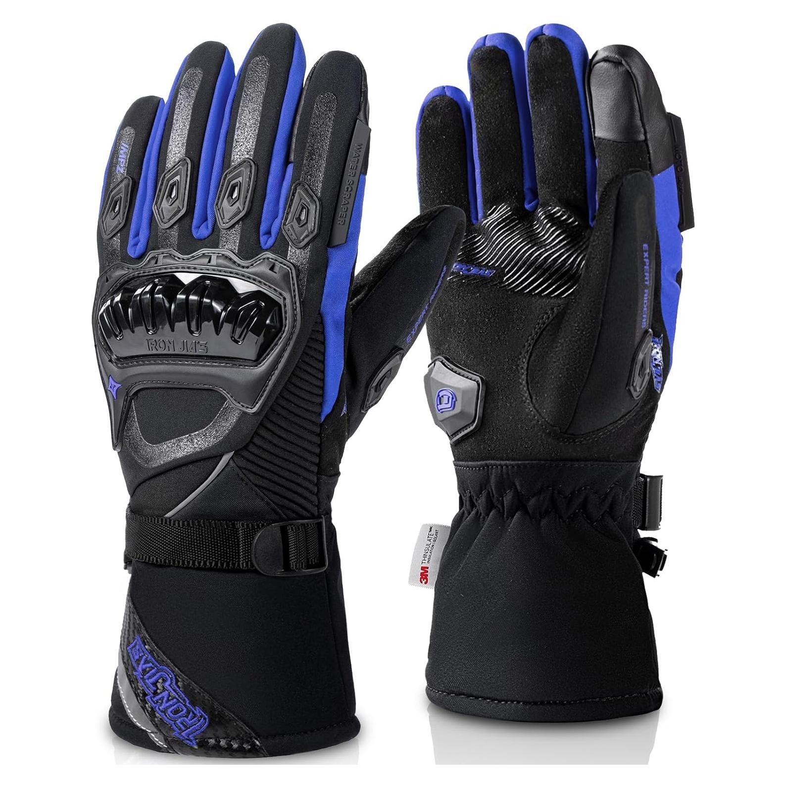 Guantes de Moto IRON JIA'S XL Impermeables Térmicos Azul