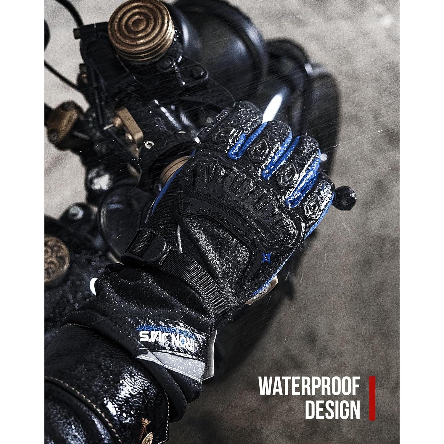 Guantes de Moto IRON JIA'S XL Impermeables Térmicos Azul