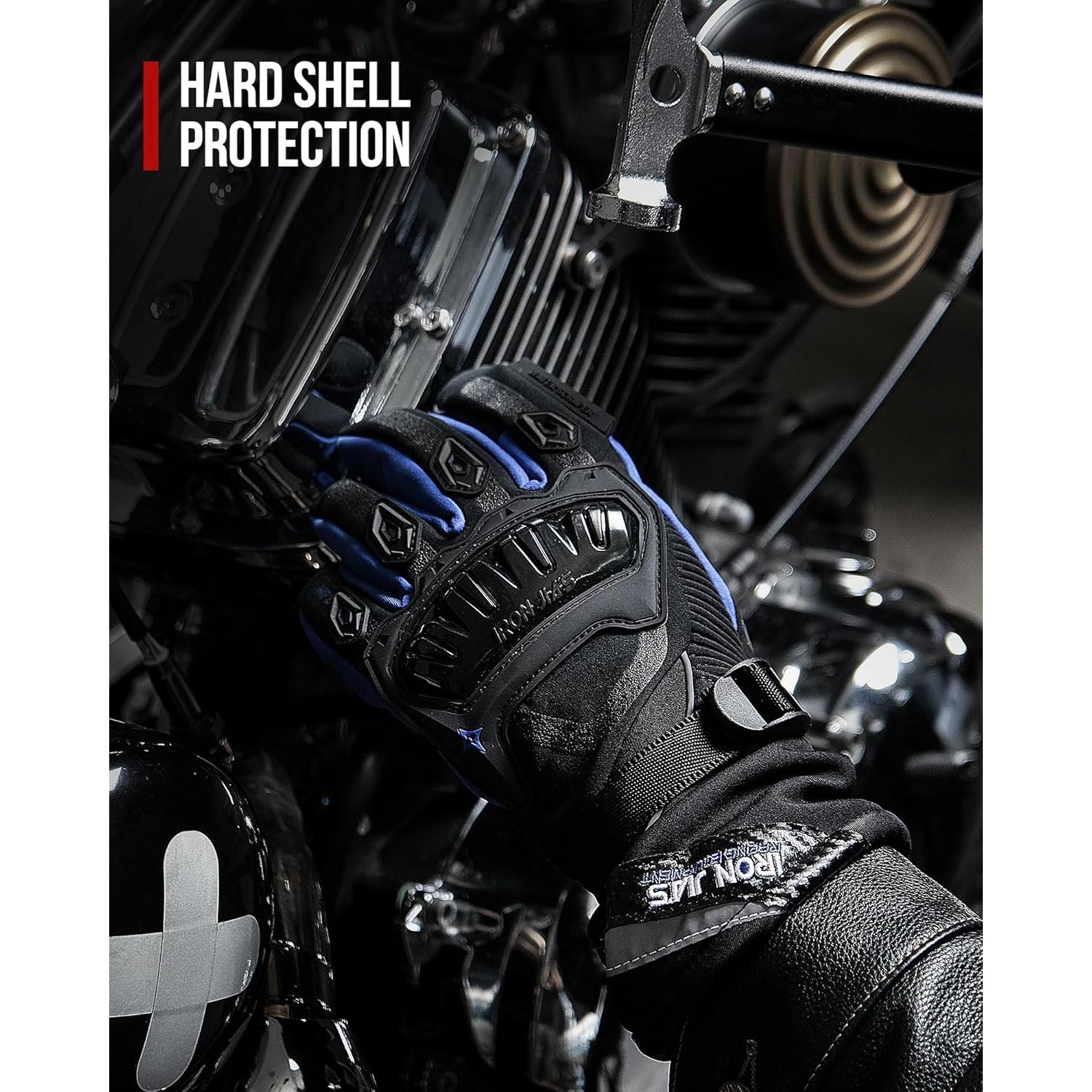 Guantes de Moto IRON JIA'S XL Impermeables Térmicos Azul