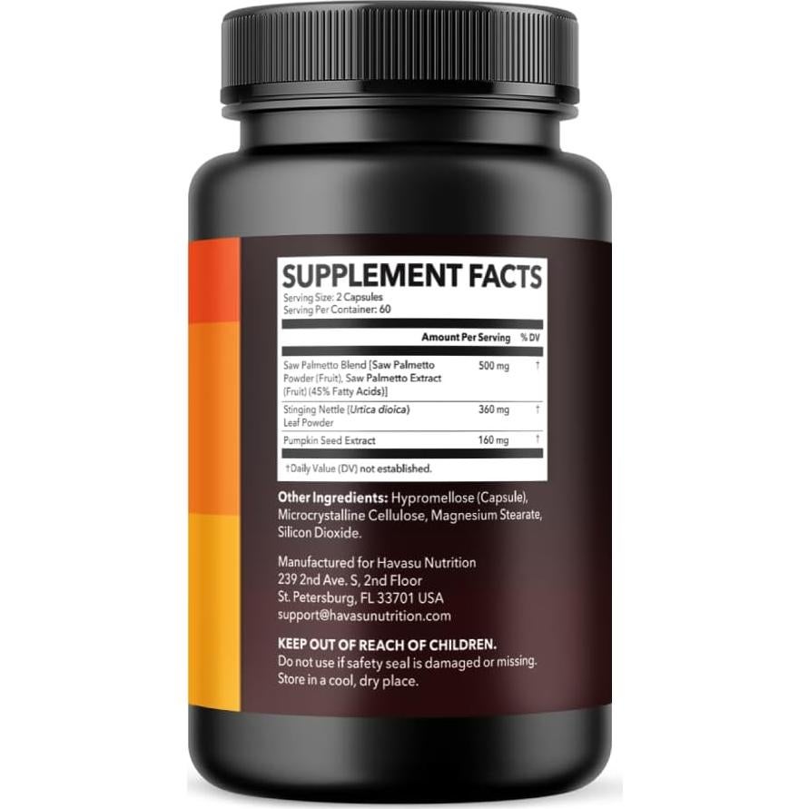 Suplemento Vegano Saw Palmetto Havasu 120 Cápsulas 3X