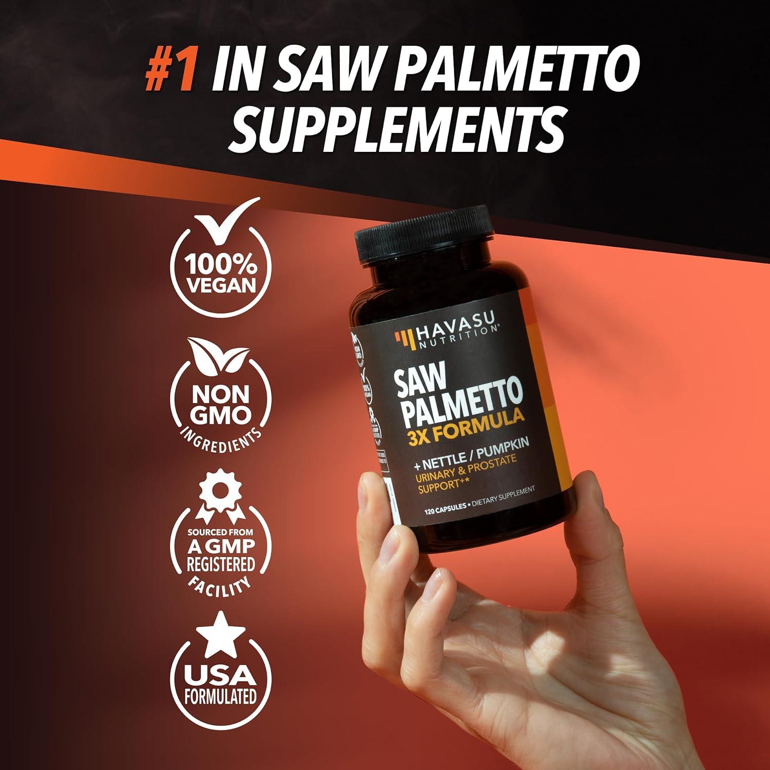 Suplemento Vegano Saw Palmetto Havasu 120 Cápsulas 3X