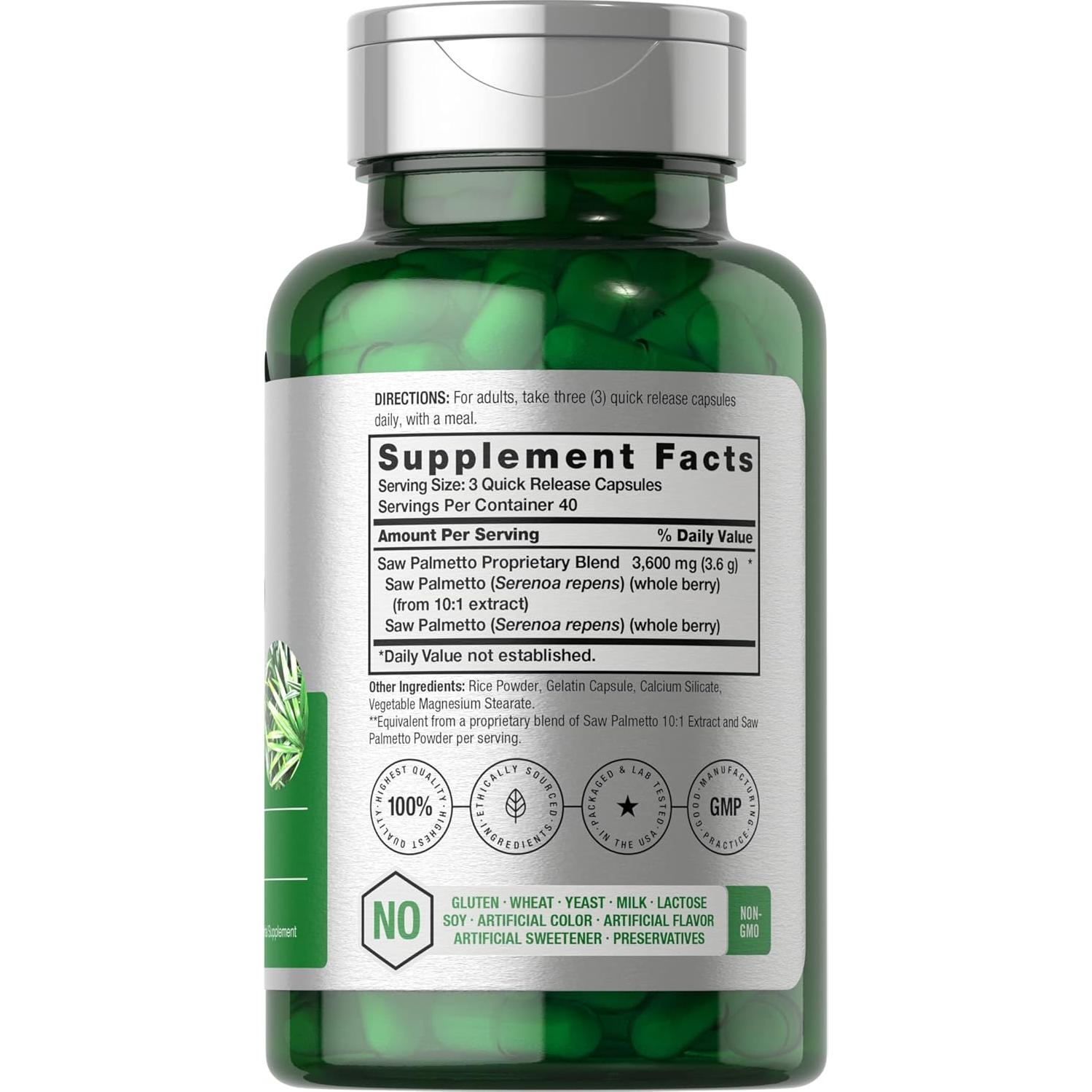 Extracto de Saw Palmetto Horbaach 120 Cápsulas 3600mg