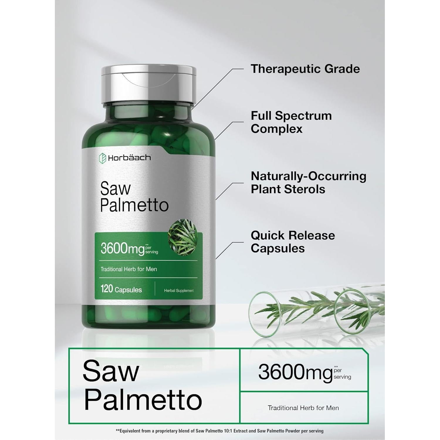 Extracto de Saw Palmetto Horbaach 120 Cápsulas 3600mg