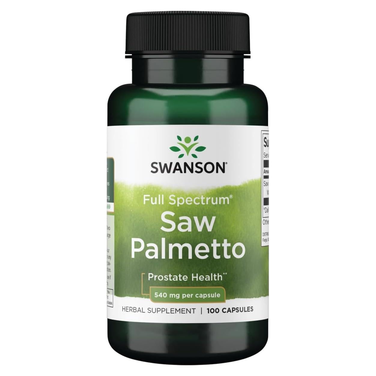 Swanson Saw Palmetto 540 mg - Suplemento Natural 100 Cápsulas