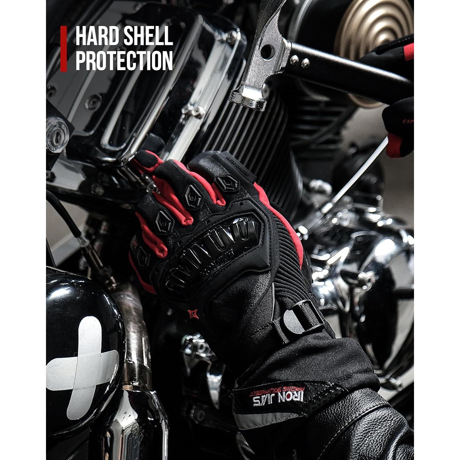 Guantes de Moto IRON JIA'S XXL Impermeables Térmicos Rojo