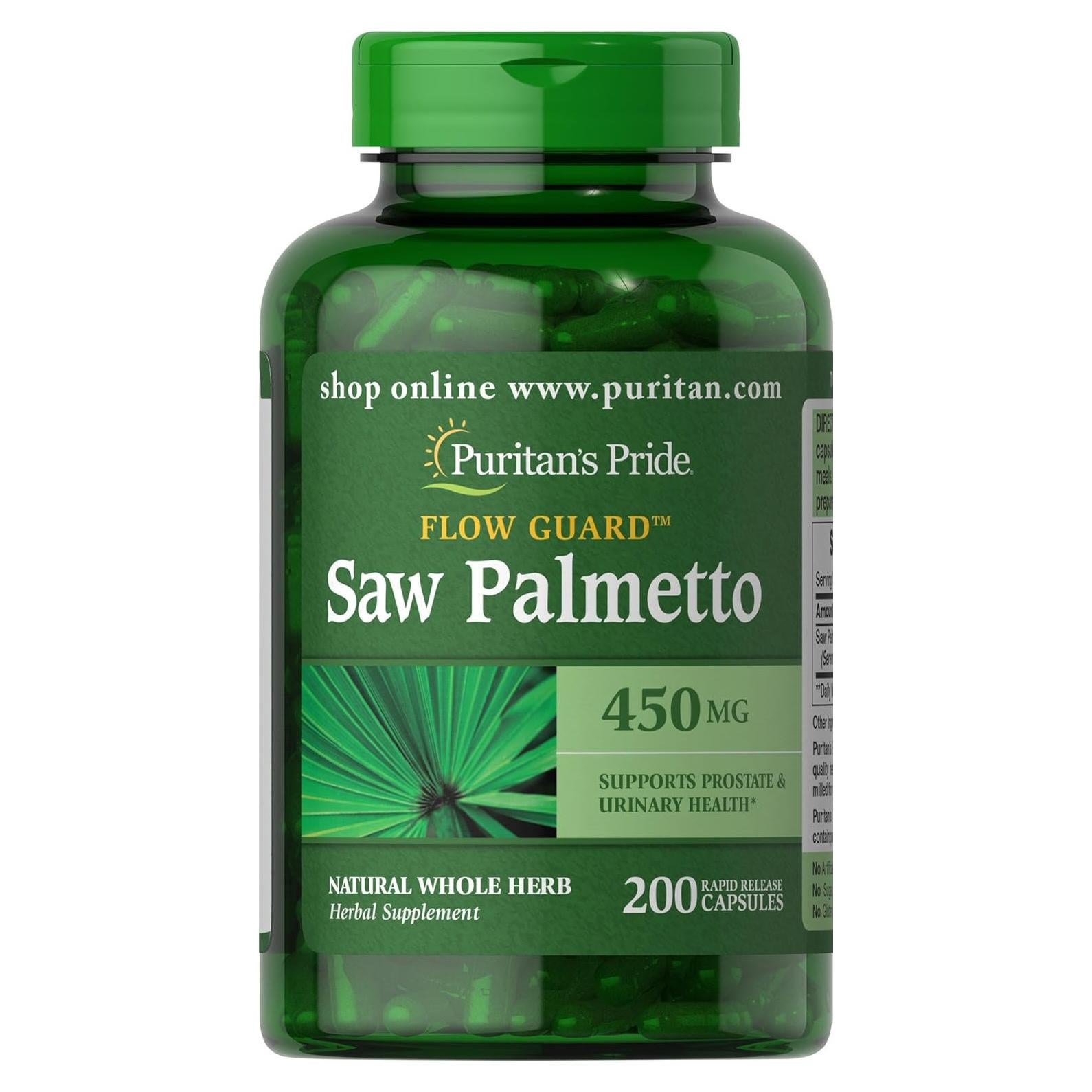Extracto de Saw Palmetto Puritan's Pride 450mg 200 Cápsulas