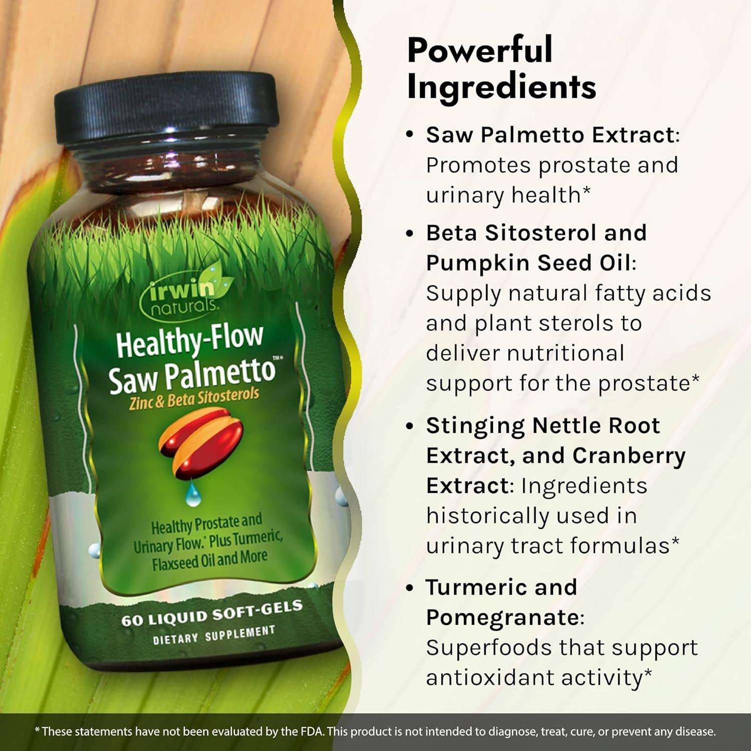 Irwin Naturals Healthy Flow Saw Palmetto 60 Gelatinas Blandas