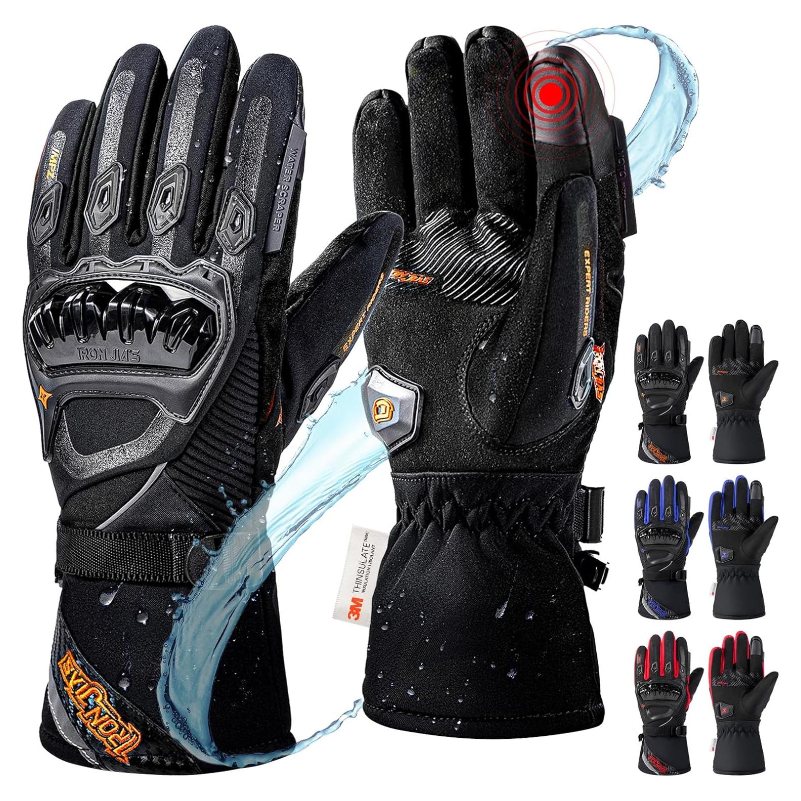 Guantes de Motocicleta IRON JIA'S Invierno Impermeables Táctiles M