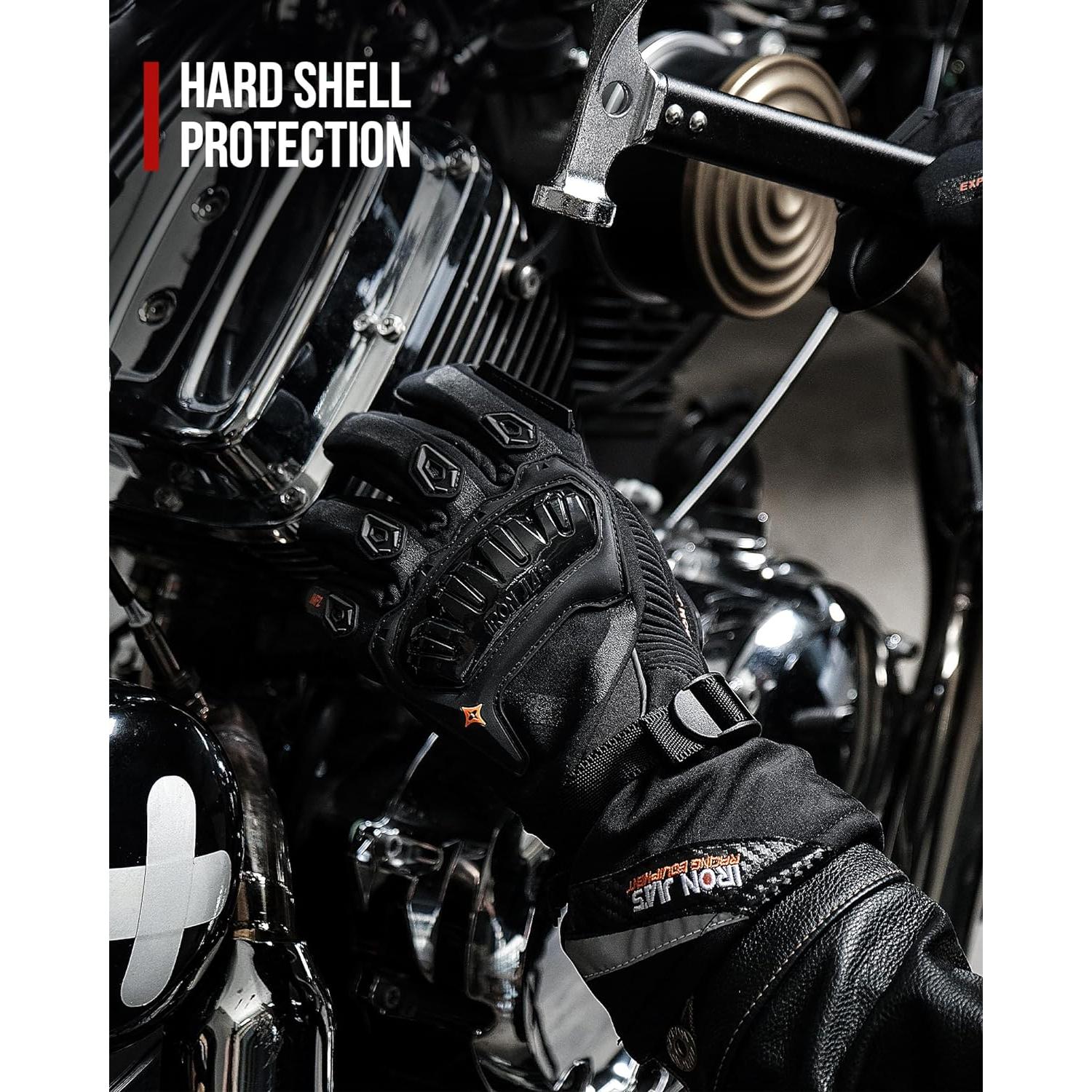 Guantes de Motocicleta IRON JIA'S Invierno Impermeables Táctiles M