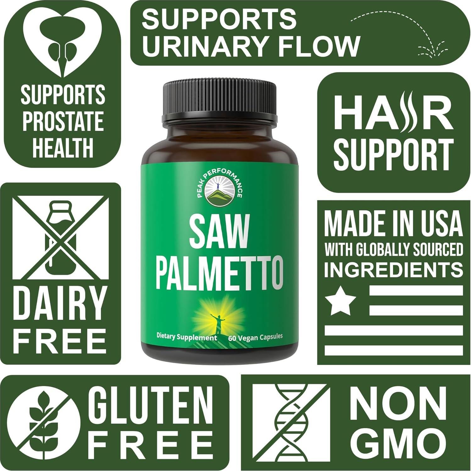 Cápsulas de Saw Palmetto Peak Performance 1000mg Veganas
