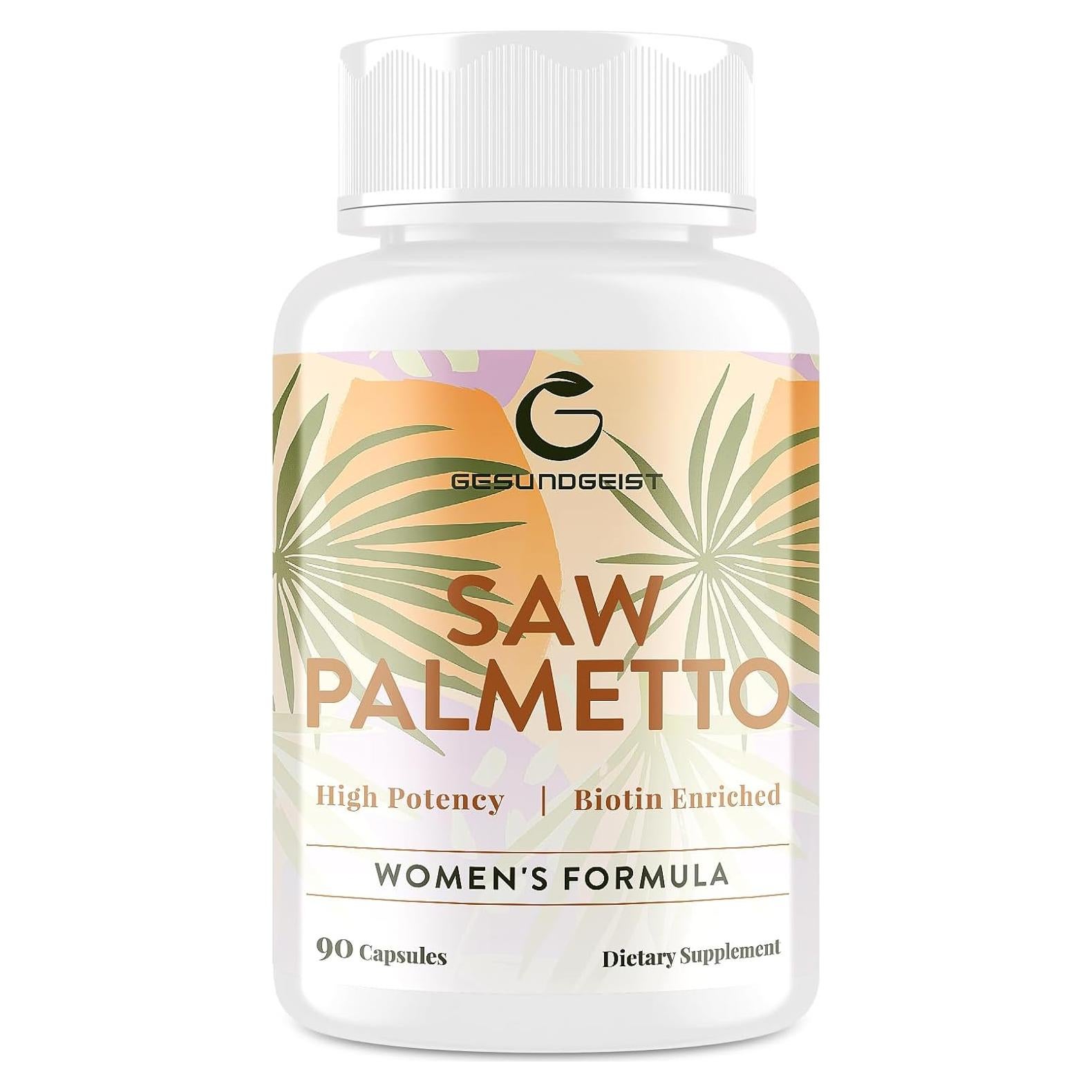 Saw Palmetto 500mg - Suplemento para Crecimiento Cabello Mujeres - 90 Cápsulas