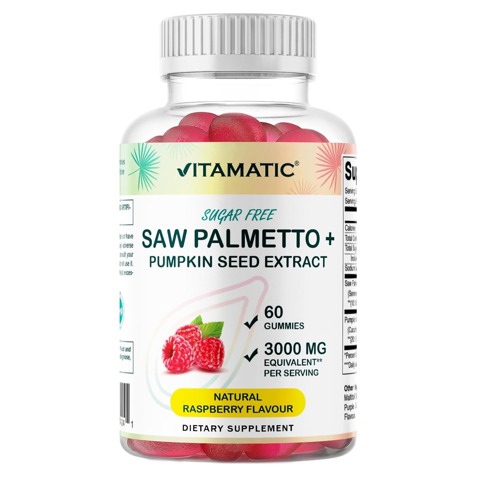 Gominolas Vitamatic Saw Palmetto 3000 mg Sin Azúcar - 60 Unidades